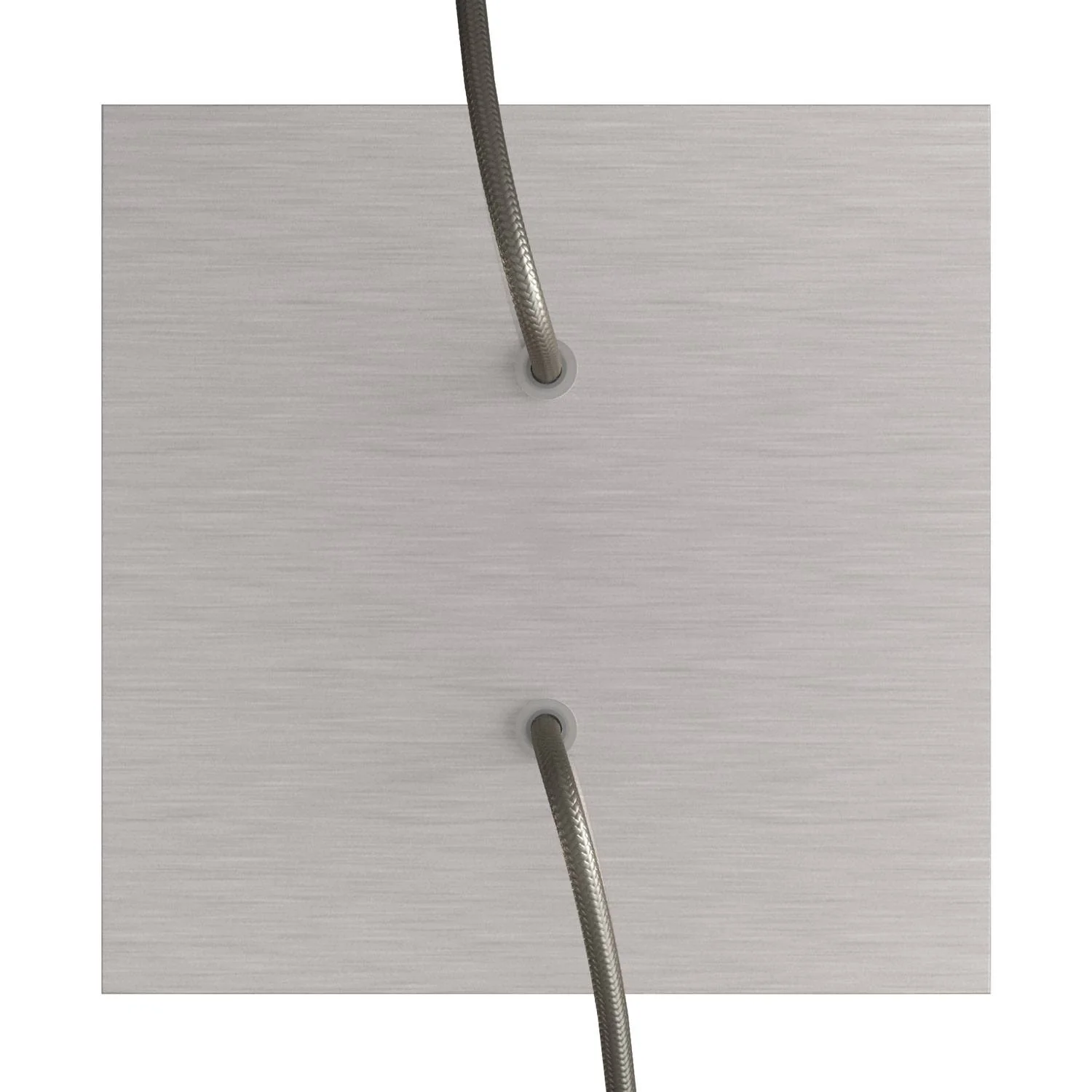 Rose-One square ceiling rose, 200 mm with 2 holes and 4 side holes - Satin steel Dibond - Image 2