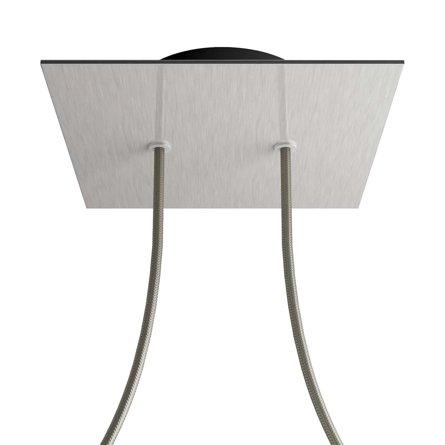 Rose-One square ceiling rose, 200 mm with 2 holes and 4 side holes - Satin steel Dibond - Image 8