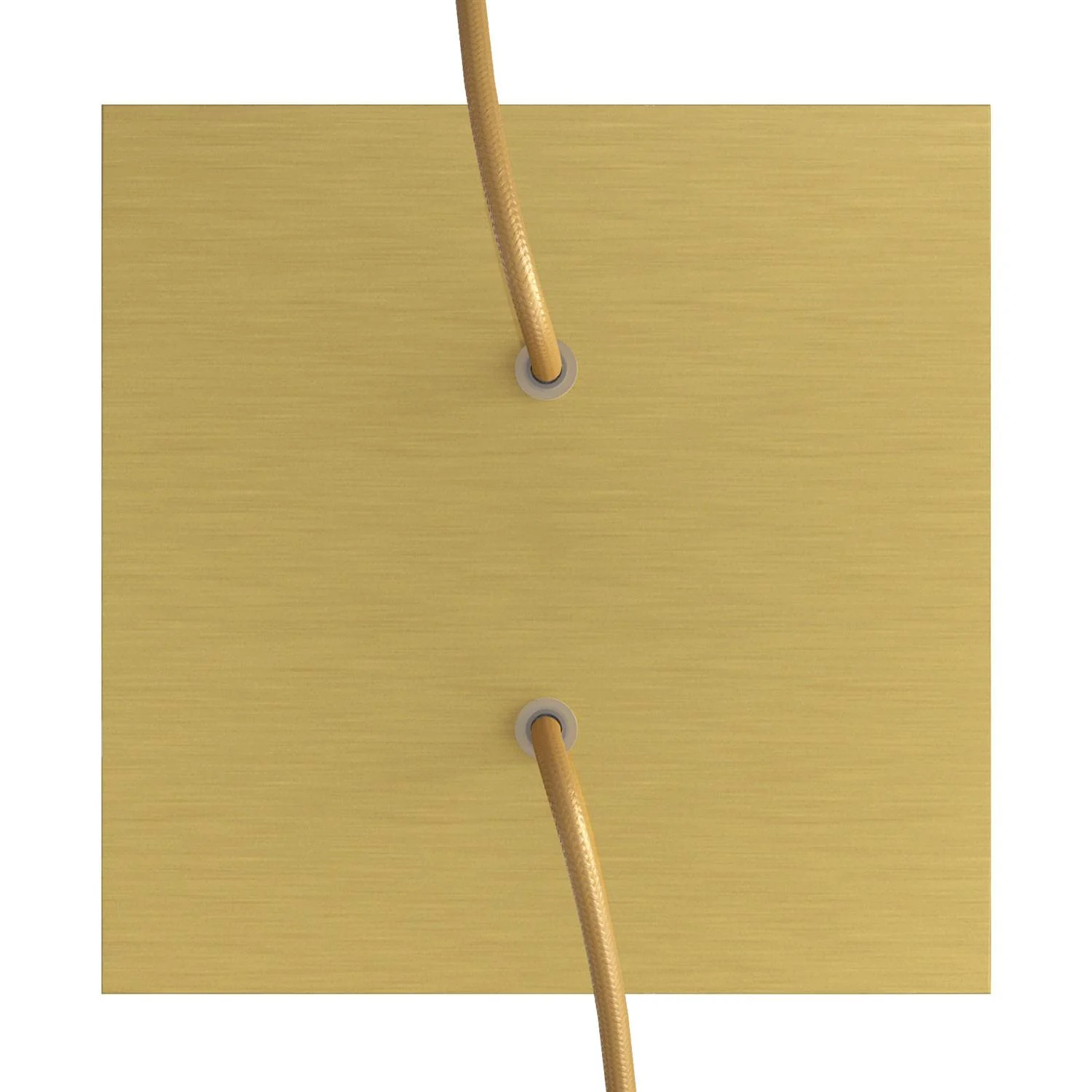 Rose-One square ceiling rose, 200 mm with 2 holes and 4 side holes - Satin brass Dibond - Image 2
