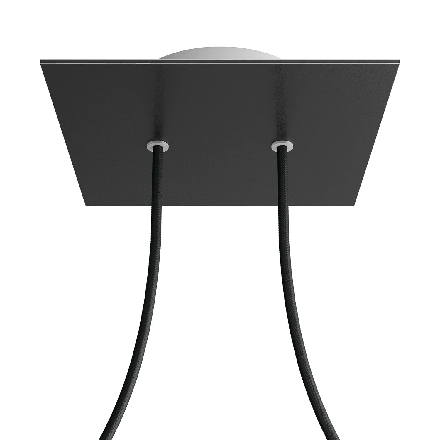 Rose-One square ceiling rose, 200 mm with 2 holes and 4 side holes - Matt black