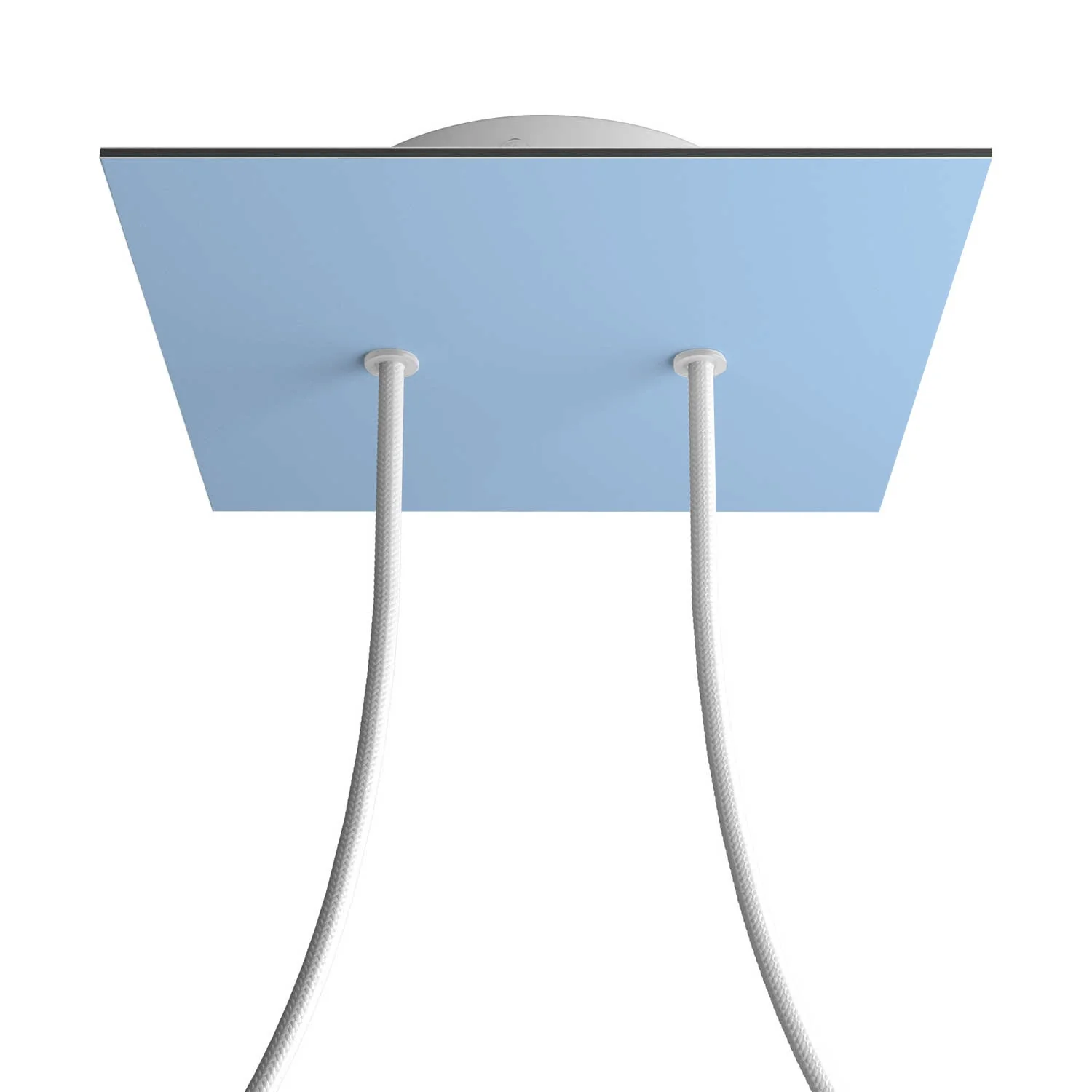 Ceiling rose Rose-One square, 200 mm with 2 holes and 4 side holes - Powder blue
