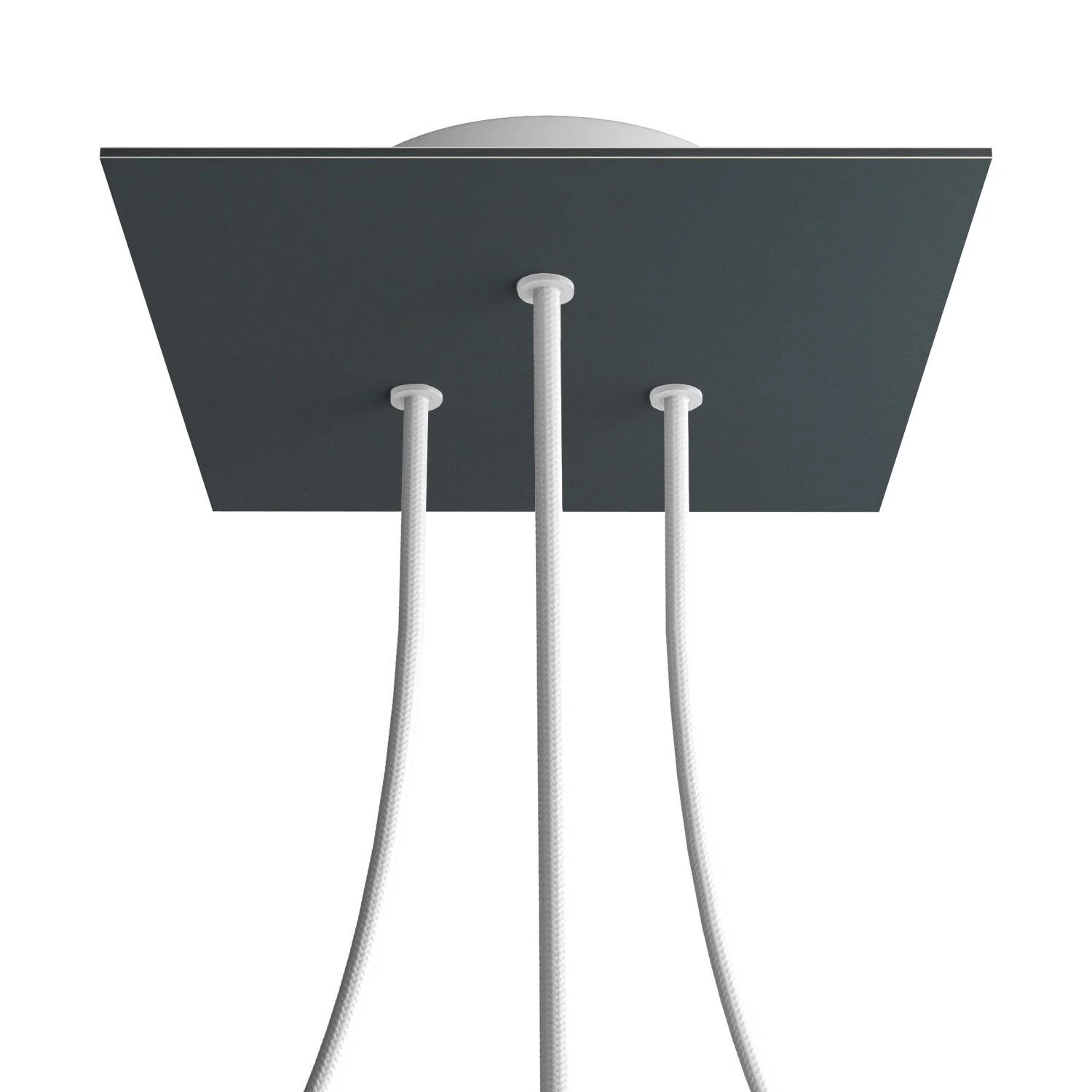 Ceiling rose Rose-One square, 200 mm with 3 holes and 4 side holes - Anthracite