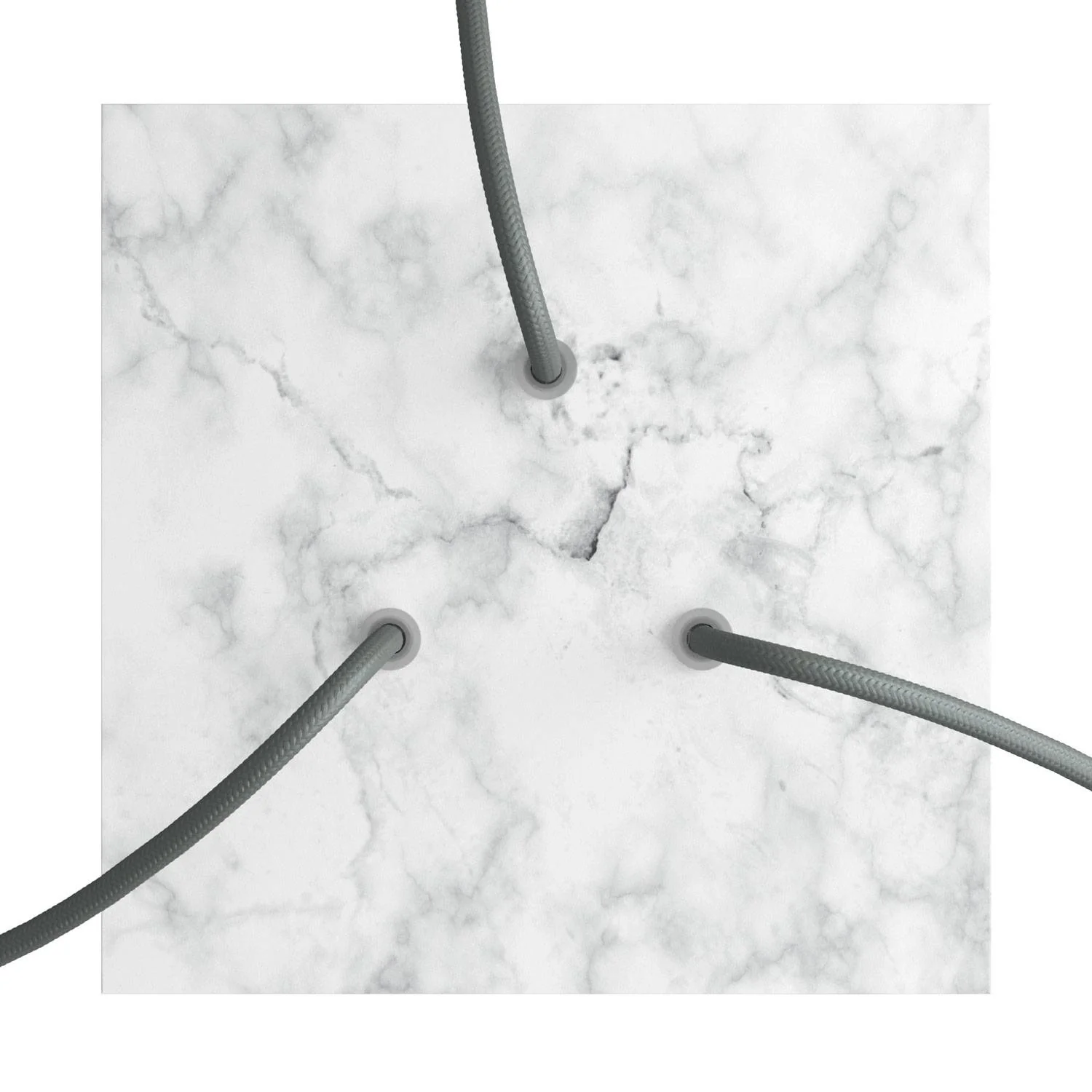 Ceiling rose Rose-One square, 200 mm with 3 holes and 4 side holes - Carrara marble - Image 2