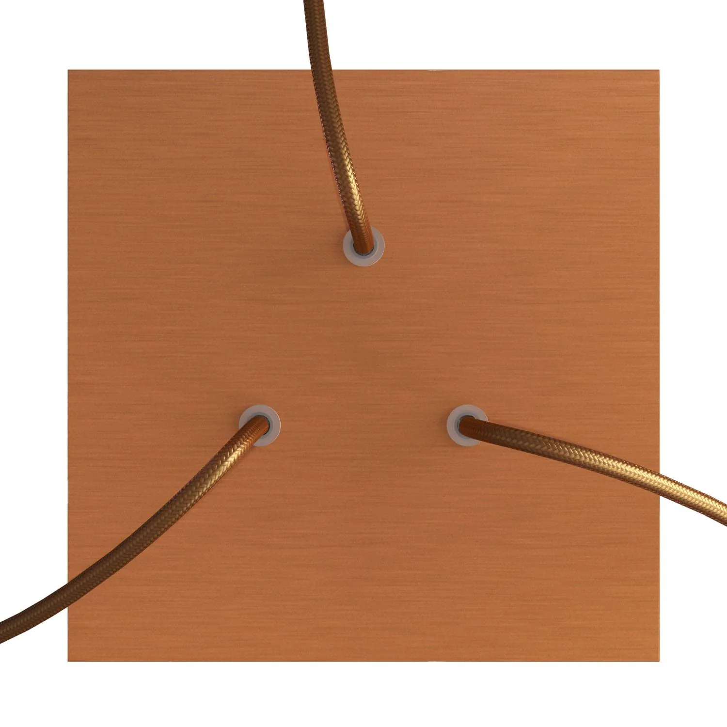 Rose-One square ceiling rose, 200 mm with 3 holes and 4 side holes - Satin copper Dibond - Image 2