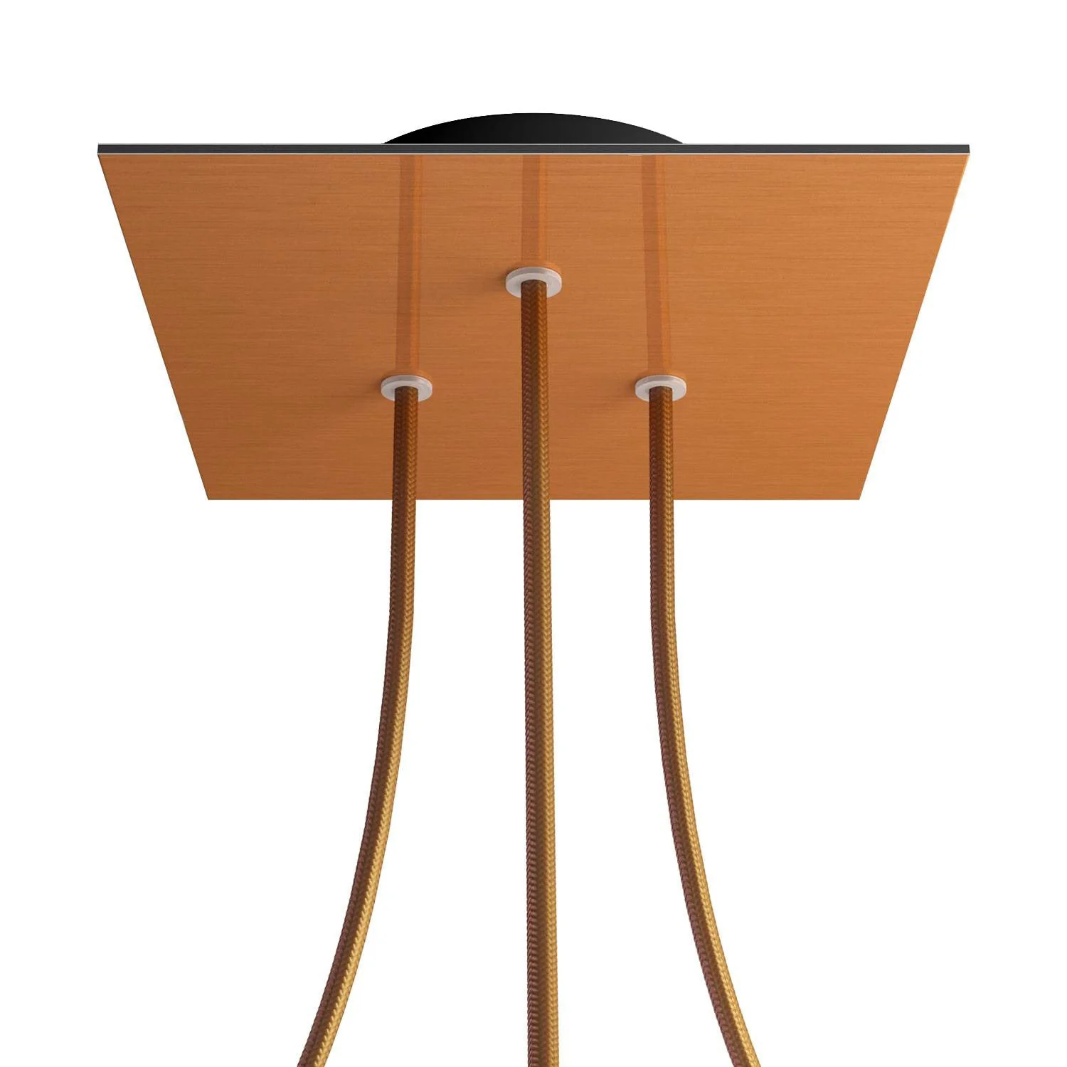 Rose-One square ceiling rose, 200 mm with 3 holes and 4 side holes - Satin copper Dibond - Image 8