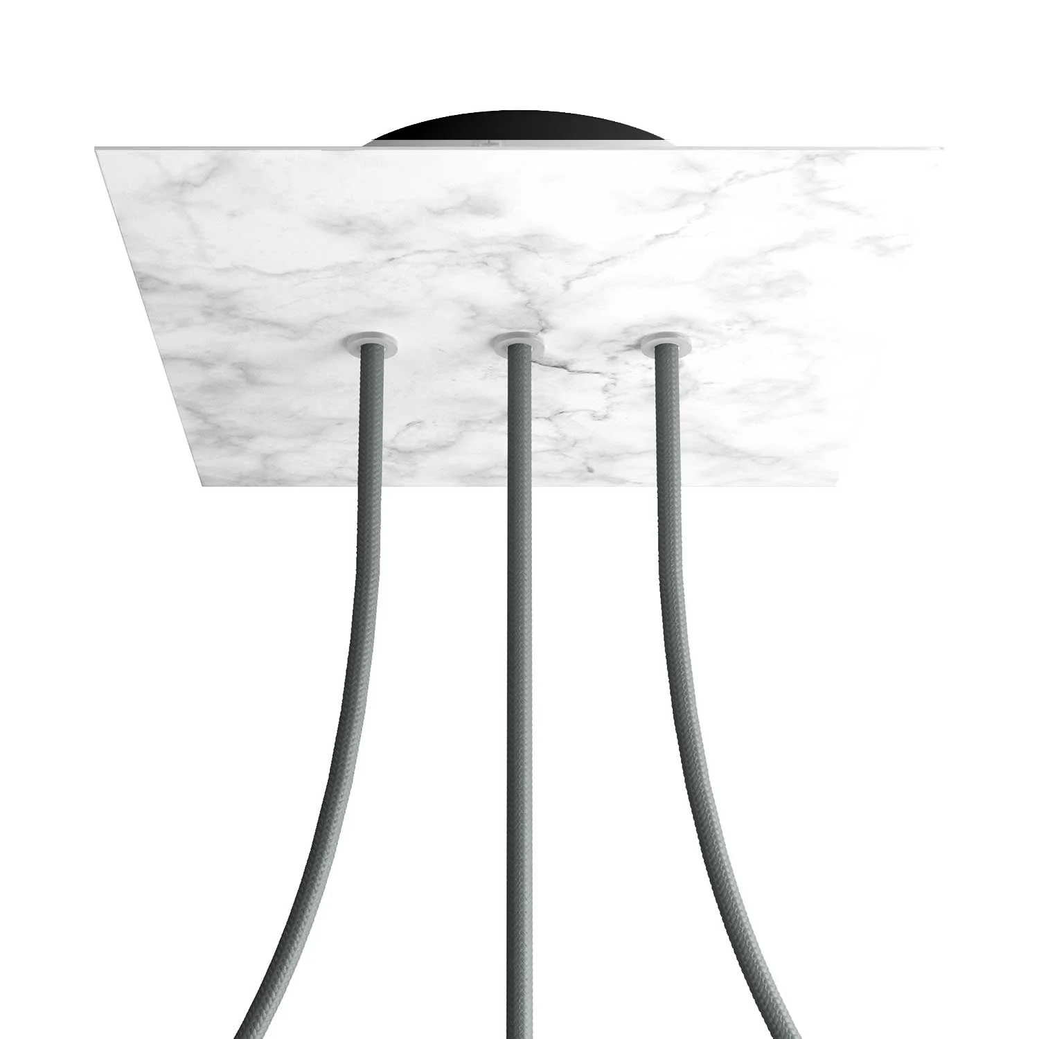 Rose-One square ceiling rose, 200 mm with 3 inline holes and 4 side holes - Carrara marble - Image 8