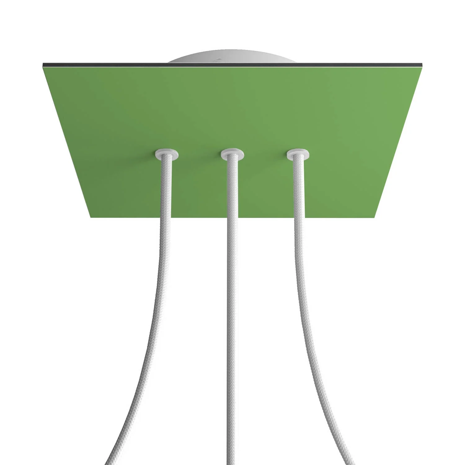 Ceiling rose Rose-One square, 200 mm with 3 inline holes and 4 side holes - Meadow Green