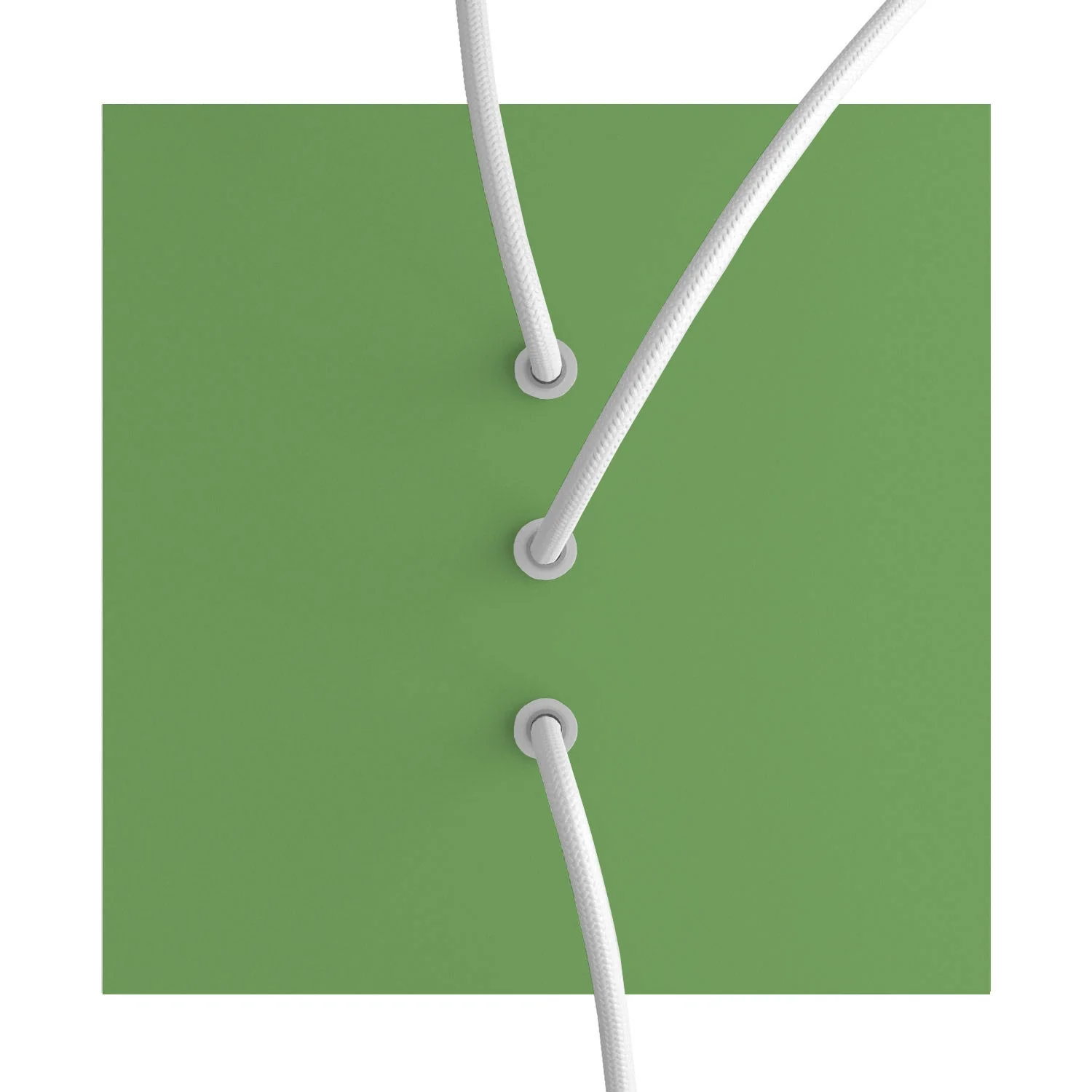 Ceiling rose Rose-One square, 200 mm with 3 inline holes and 4 side holes - Meadow Green - Image 2
