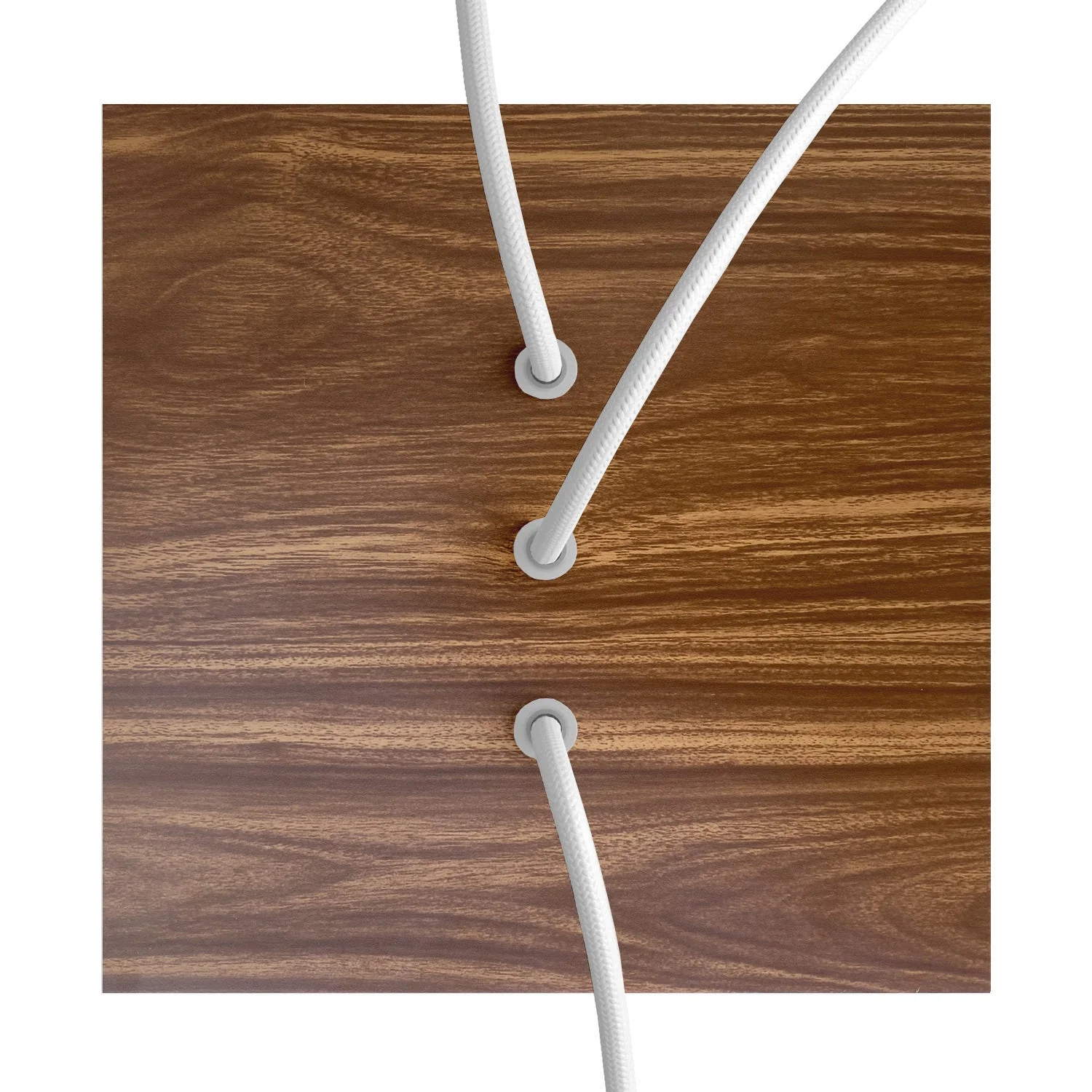 Rose-One square ceiling rose, 200 mm with 3 inline holes and 4 side holes - Wood - Image 2