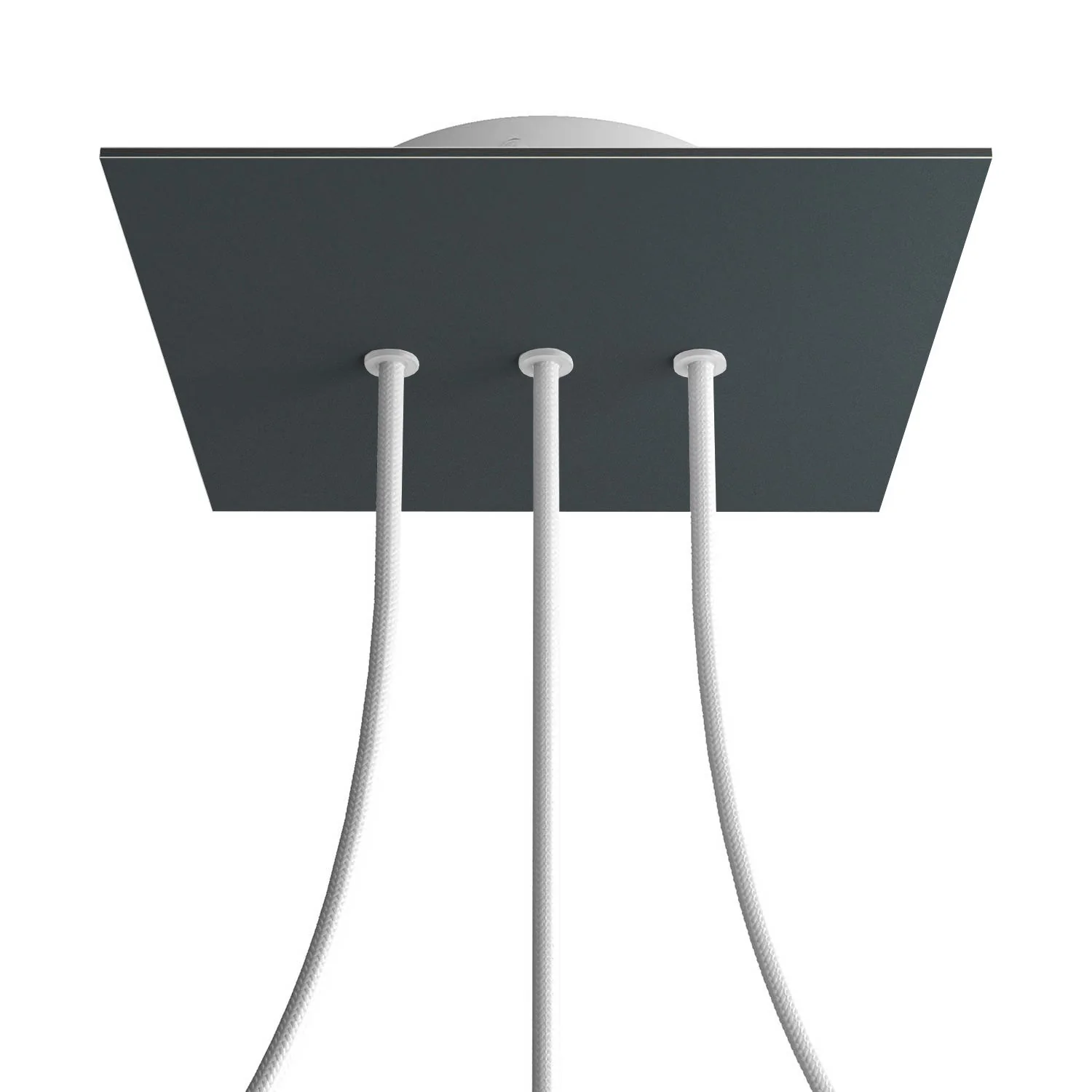 Ceiling rose Rose-One square, 200 mm with 3 inline holes and 4 side holes - Anthracite