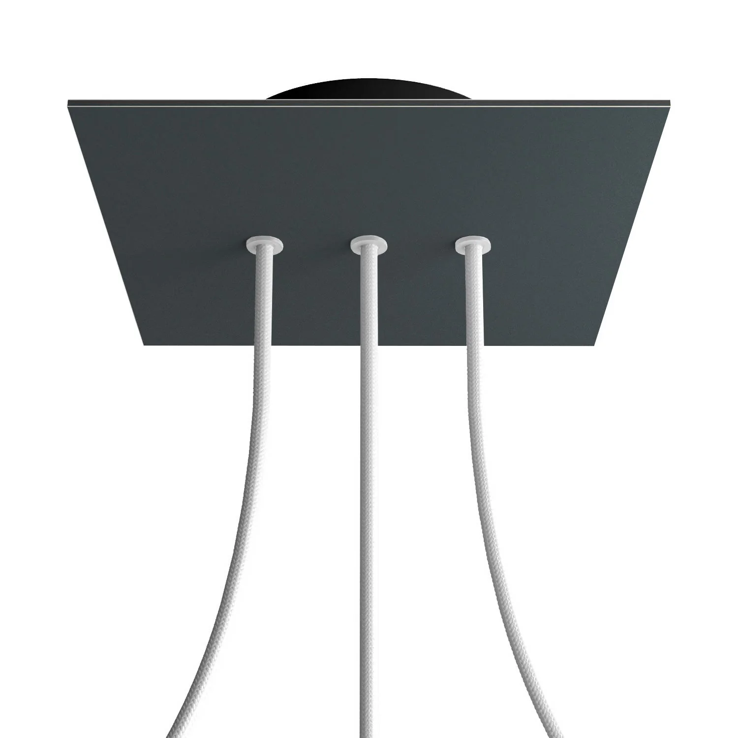 Ceiling rose Rose-One square, 200 mm with 3 inline holes and 4 side holes - Anthracite - Image 8