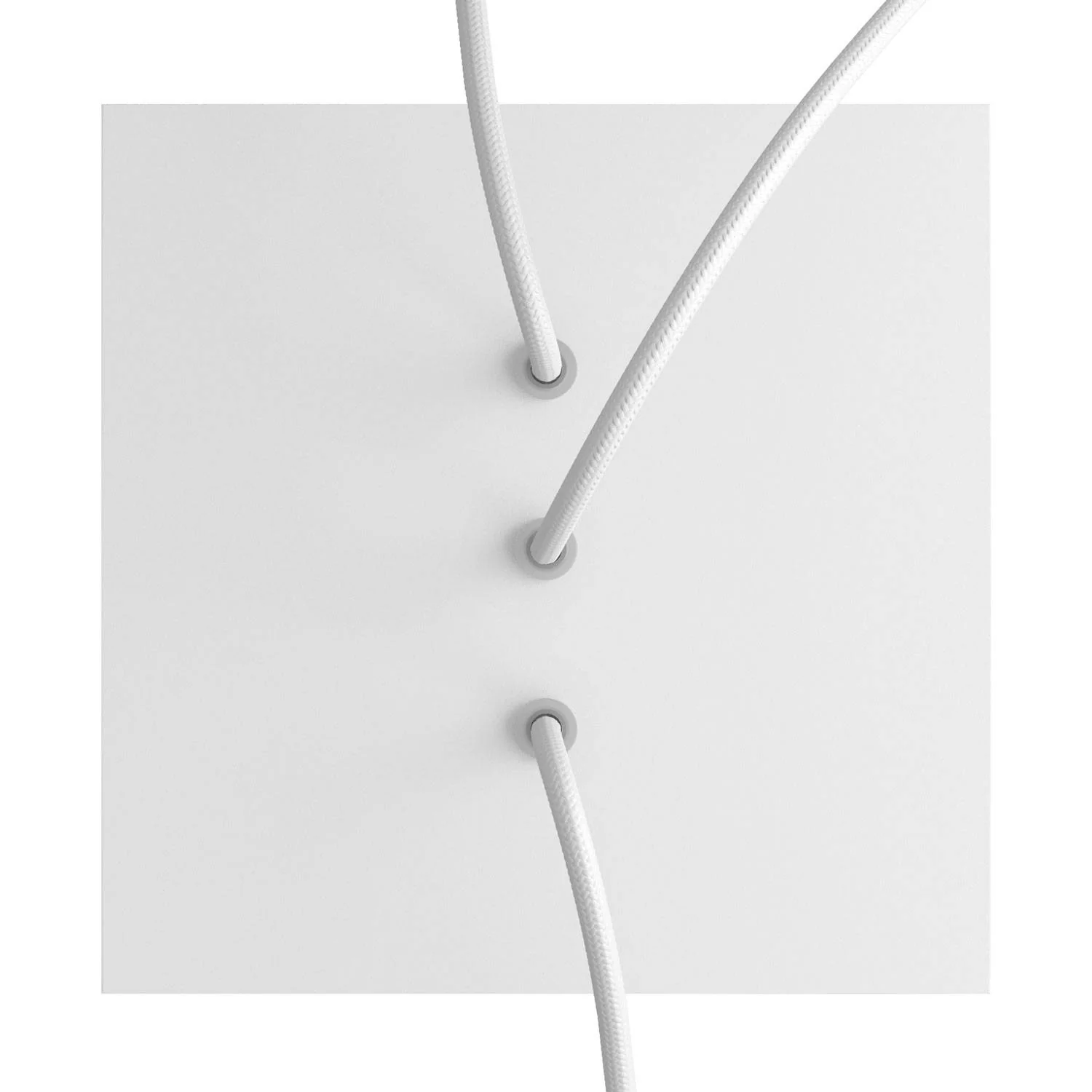 Rose-One square ceiling rose, 200 mm with 3 in-line holes and 4 side holes - Matt white - Image 2