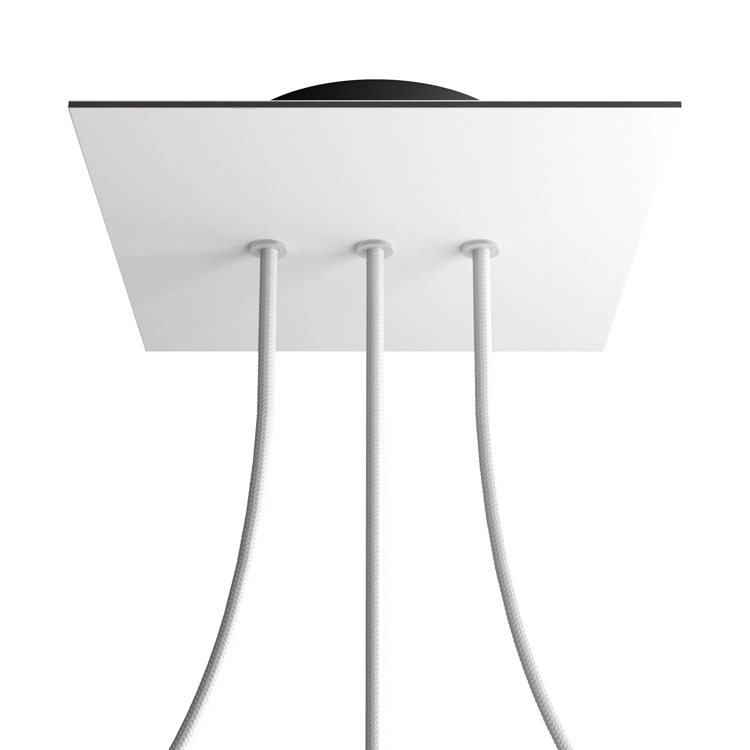 Rose-One square ceiling rose, 200 mm with 3 in-line holes and 4 side holes - Matt white - Image 8