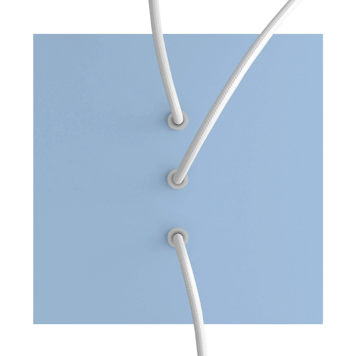 Ceiling rose Rose-One square, 200 mm with 3 inline holes and 4 side holes - Powder blue - Image 2