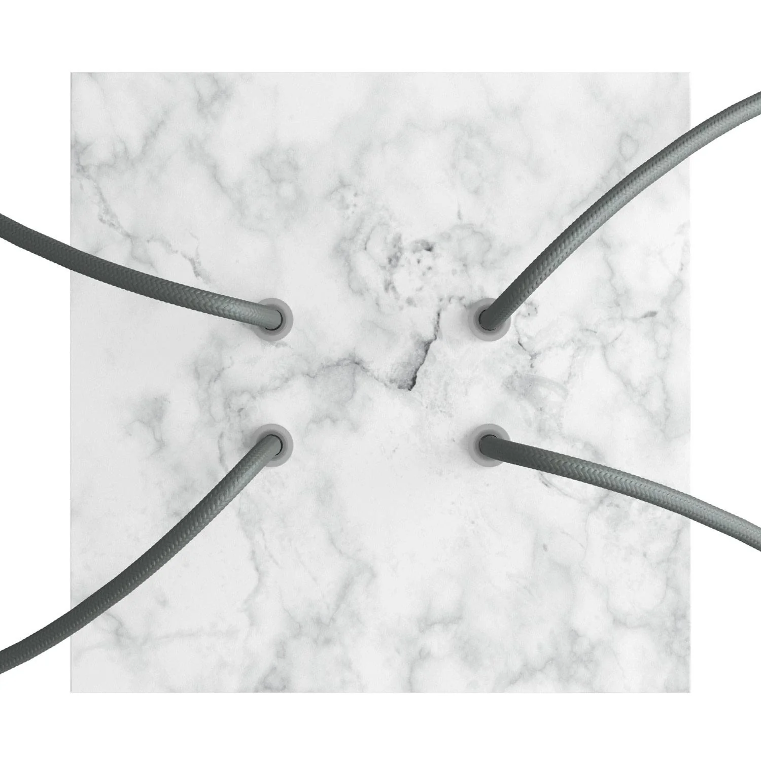 Rose-One square ceiling rose, 200 mm with 4 holes and 4 side holes - Carrara Marble - Image 2