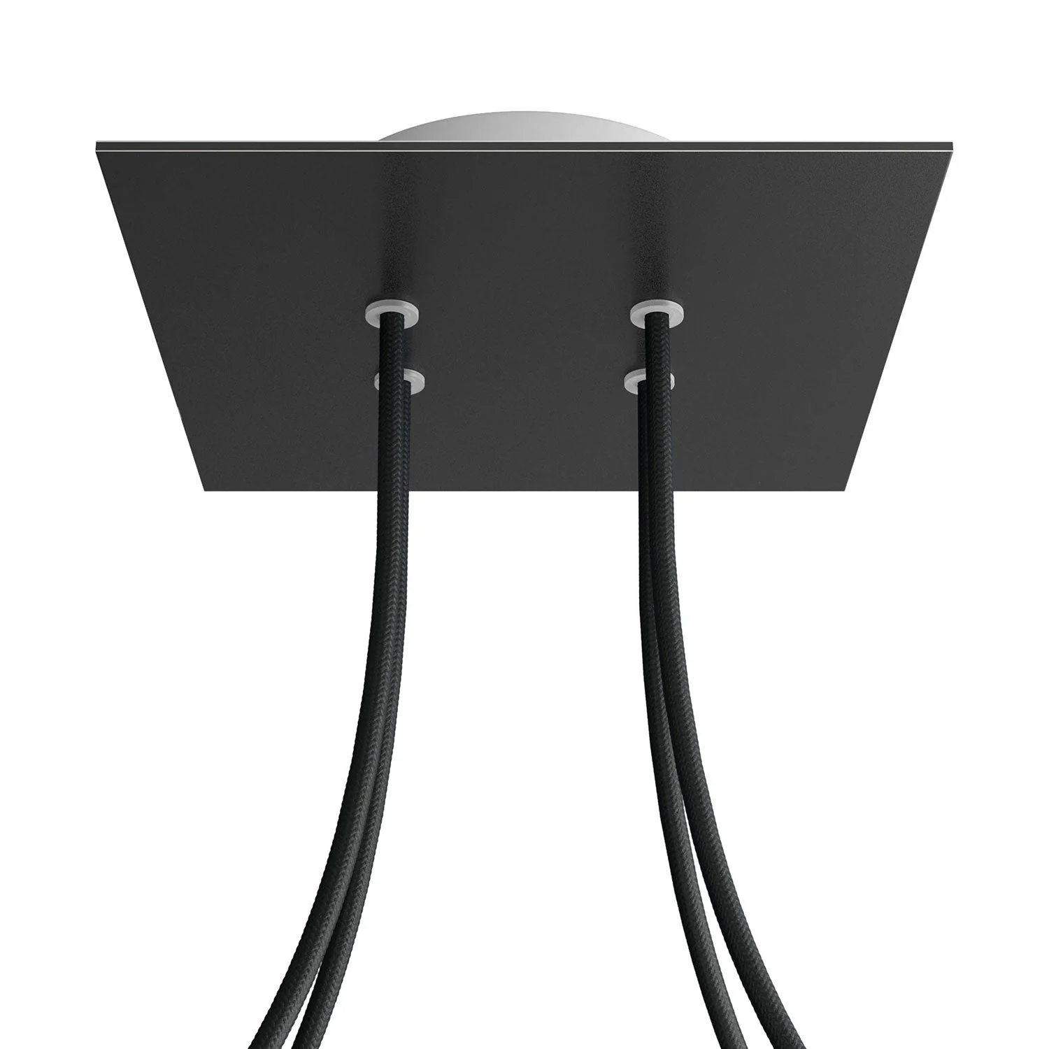 Rose-One square ceiling rose, 200 mm with 4 holes and 4 side holes - Matt black