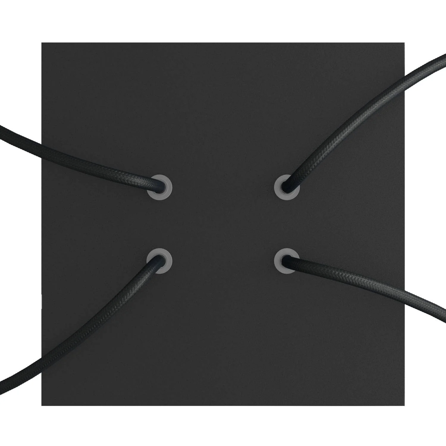 Rose-One square ceiling rose, 200 mm with 4 holes and 4 side holes - Matt black - Image 2