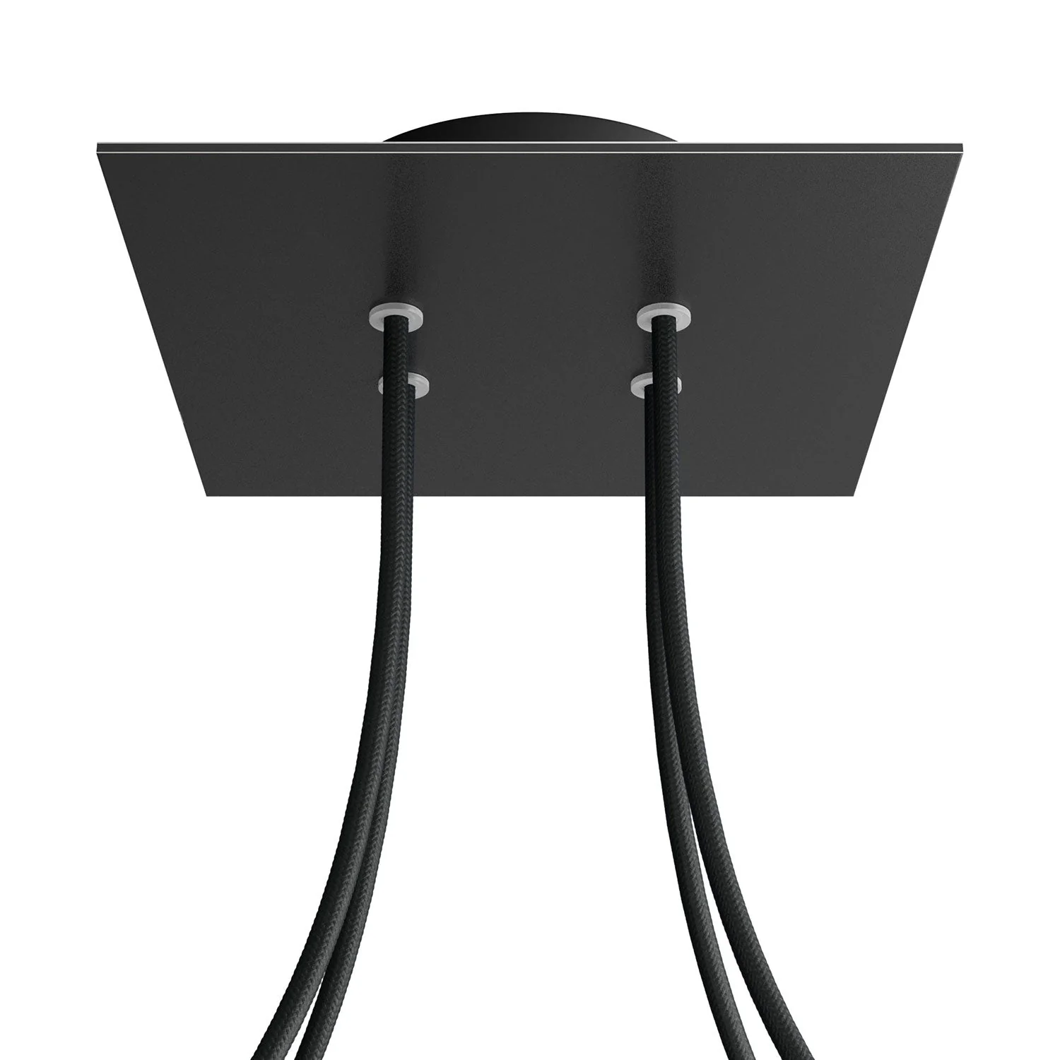 Rose-One square ceiling rose, 200 mm with 4 holes and 4 side holes - Matt black - Image 8