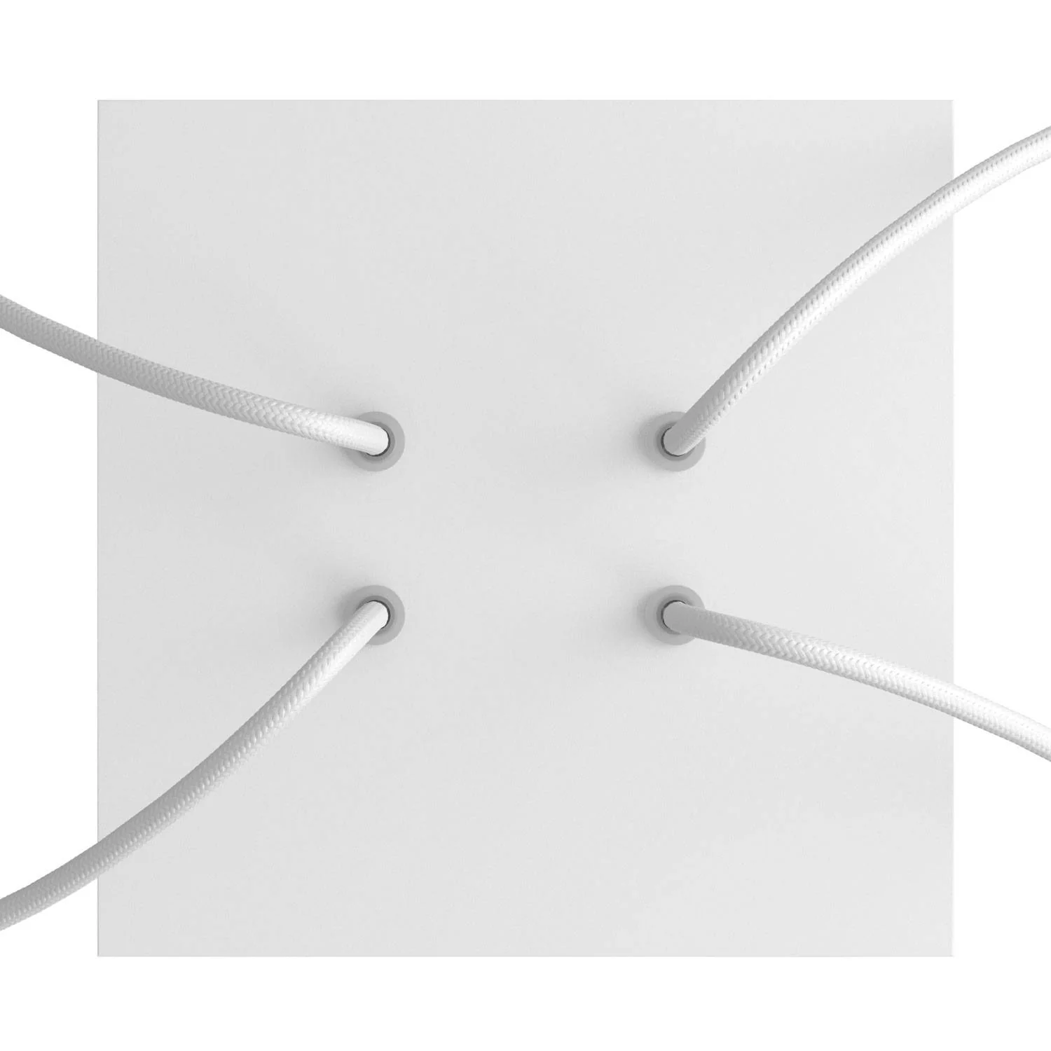 Rose-One square ceiling rose, 200 mm with 4 holes and 4 side holes - Matt white - Image 2