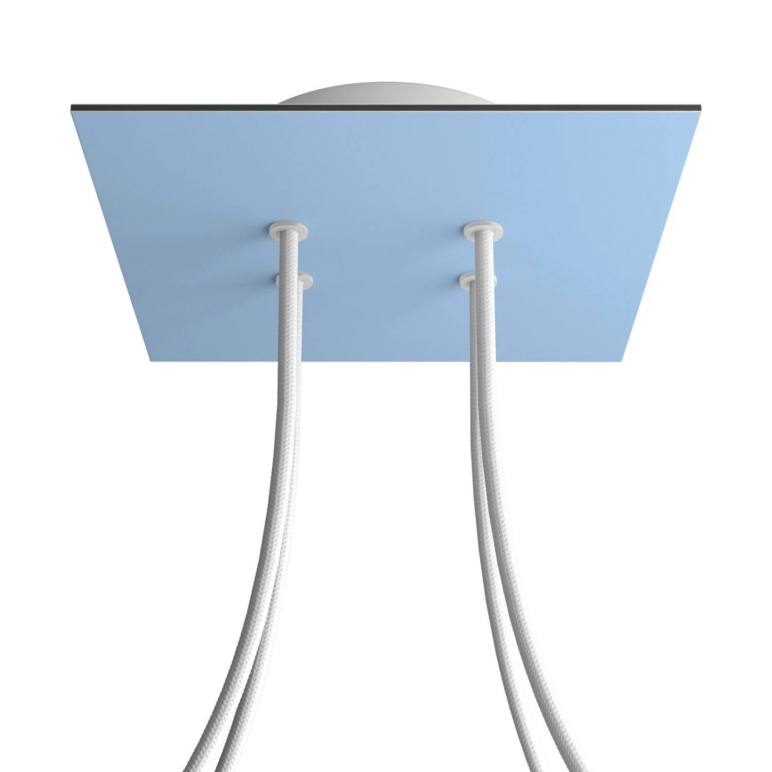 Ceiling rose Rose-One square, 200 mm with 4 holes and 4 side holes - Powder blue