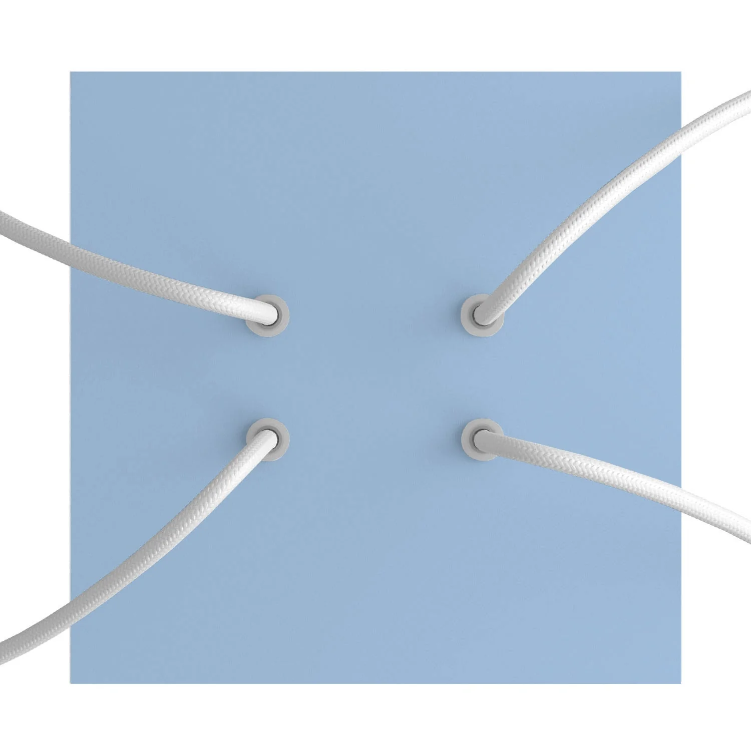 Ceiling rose Rose-One square, 200 mm with 4 holes and 4 side holes - Powder blue - Image 2