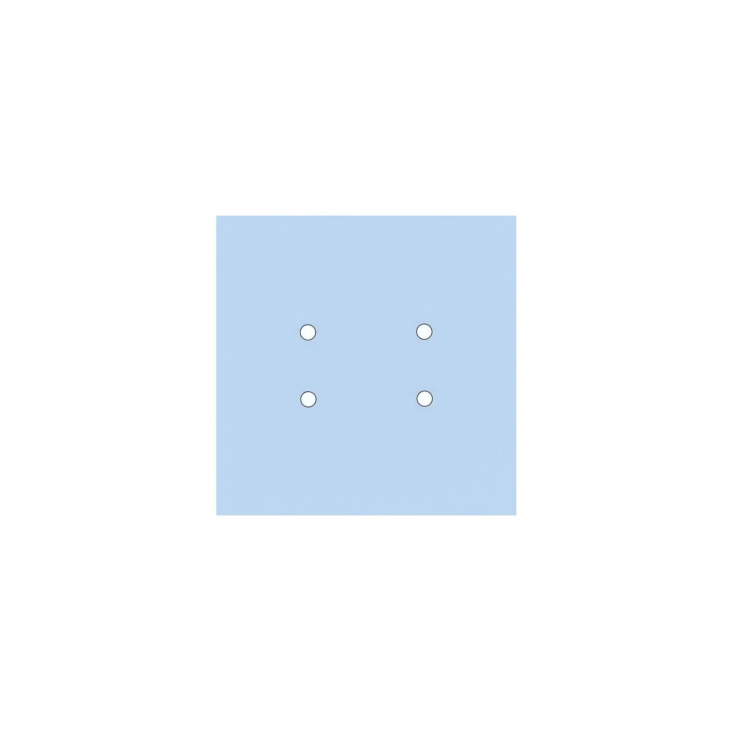 Ceiling rose Rose-One square, 200 mm with 4 holes and 4 side holes - Powder blue - Image 3