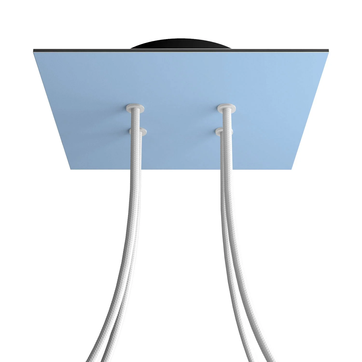 Ceiling rose Rose-One square, 200 mm with 4 holes and 4 side holes - Powder blue - Image 8