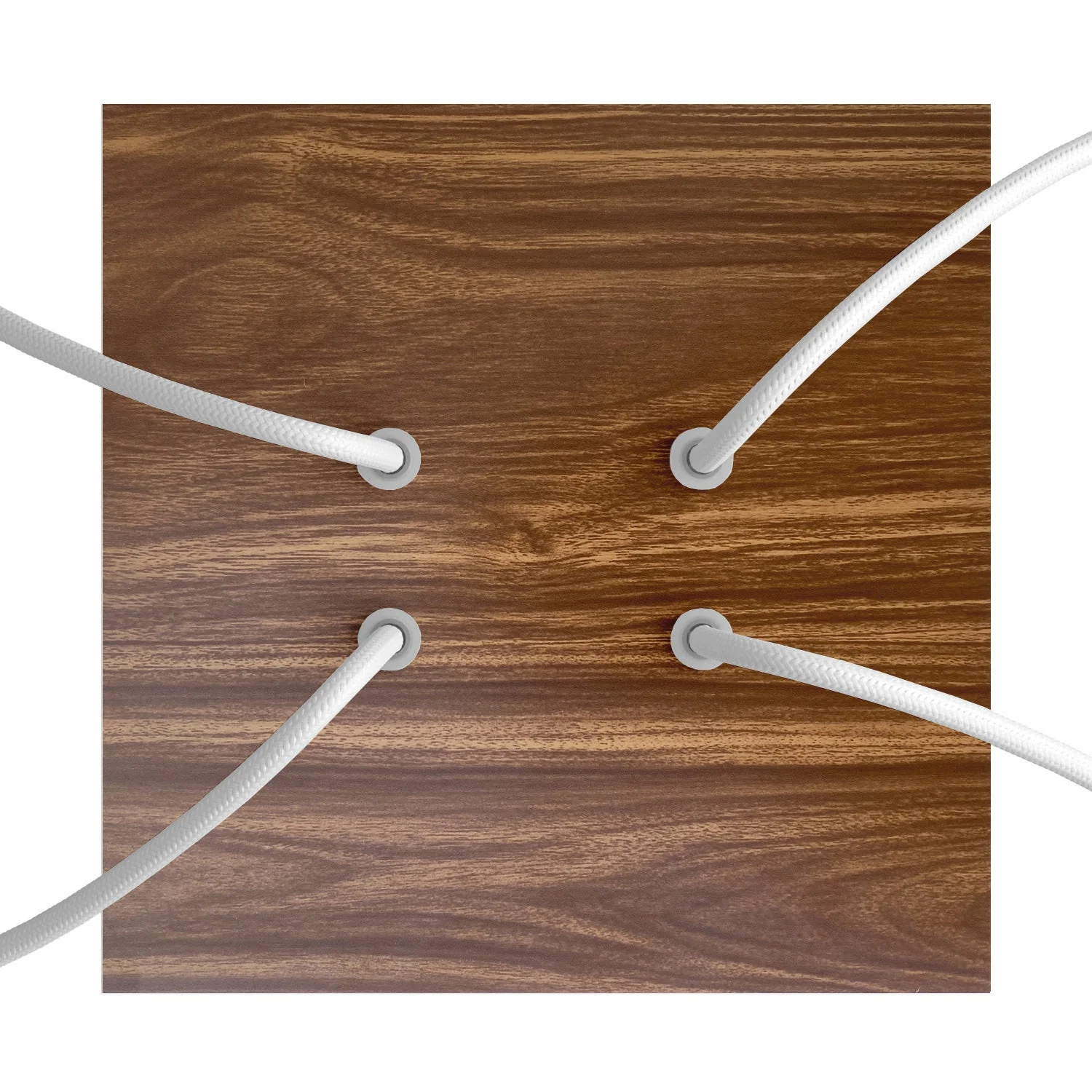 Ceiling rose Rose-One square, 200 mm with 4 holes and 4 side holes - Wood - Image 2