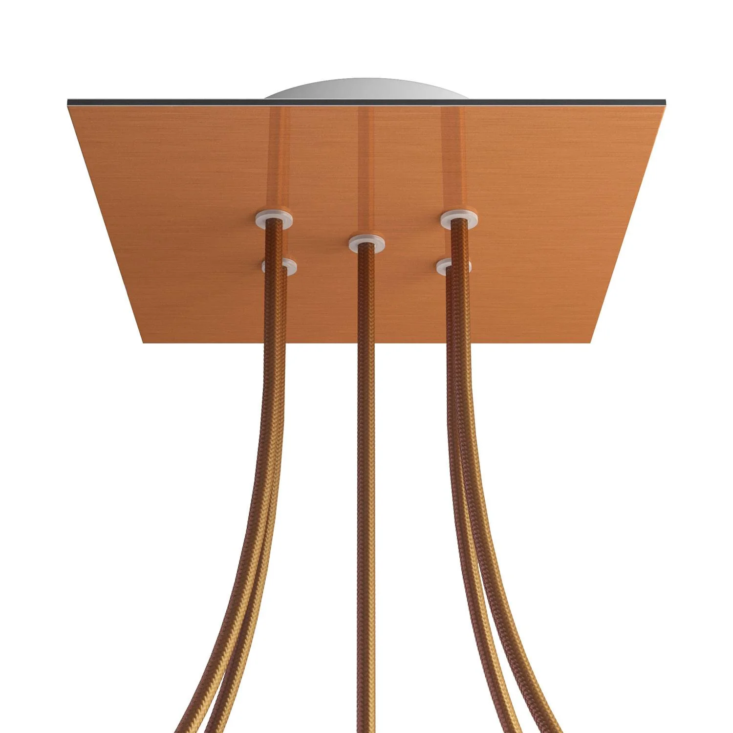 Rose-One square ceiling rose, 200 mm with 5 holes and 4 side holes - Satin copper Dibond