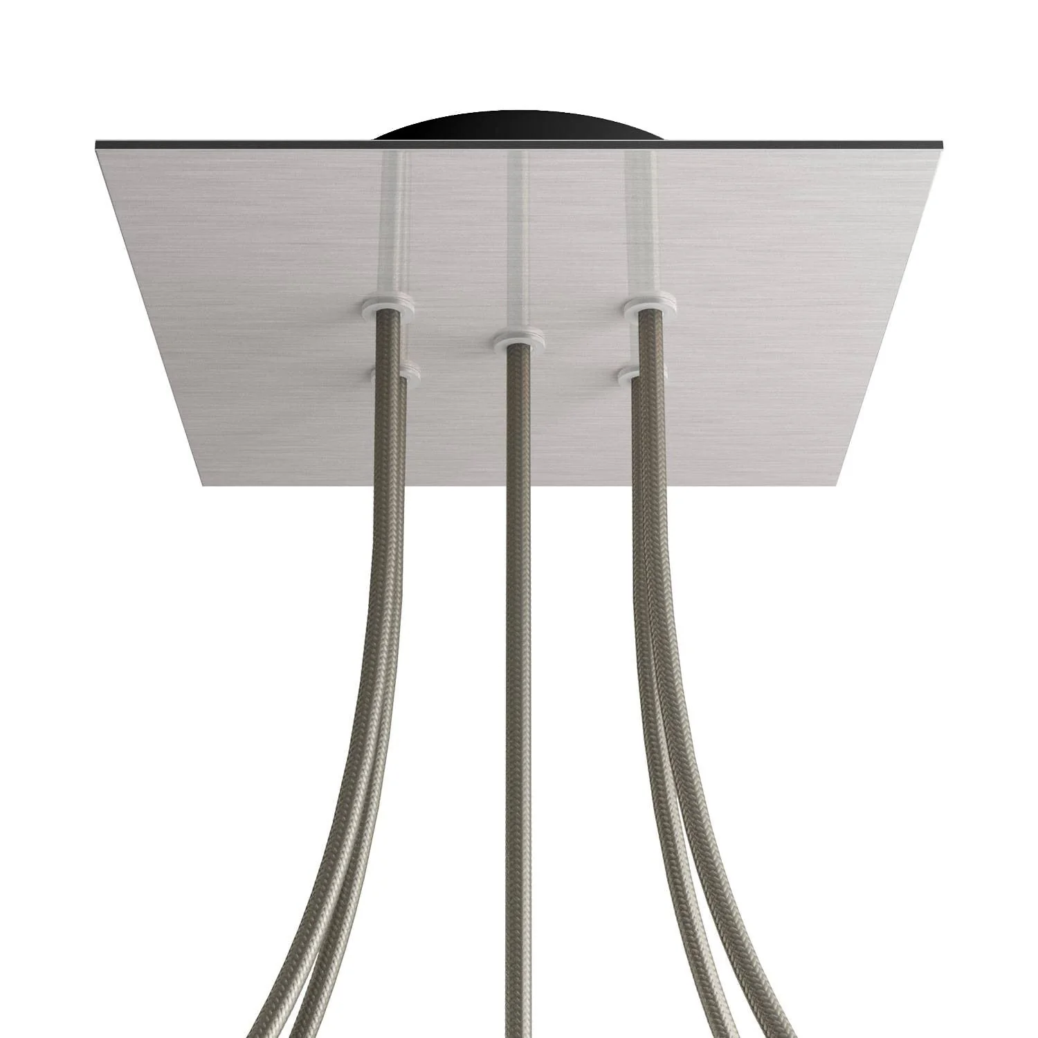 Rose-One square ceiling rose, 200 mm with 5 holes and 4 side holes - Satin-finish Dibond steel - Image 8