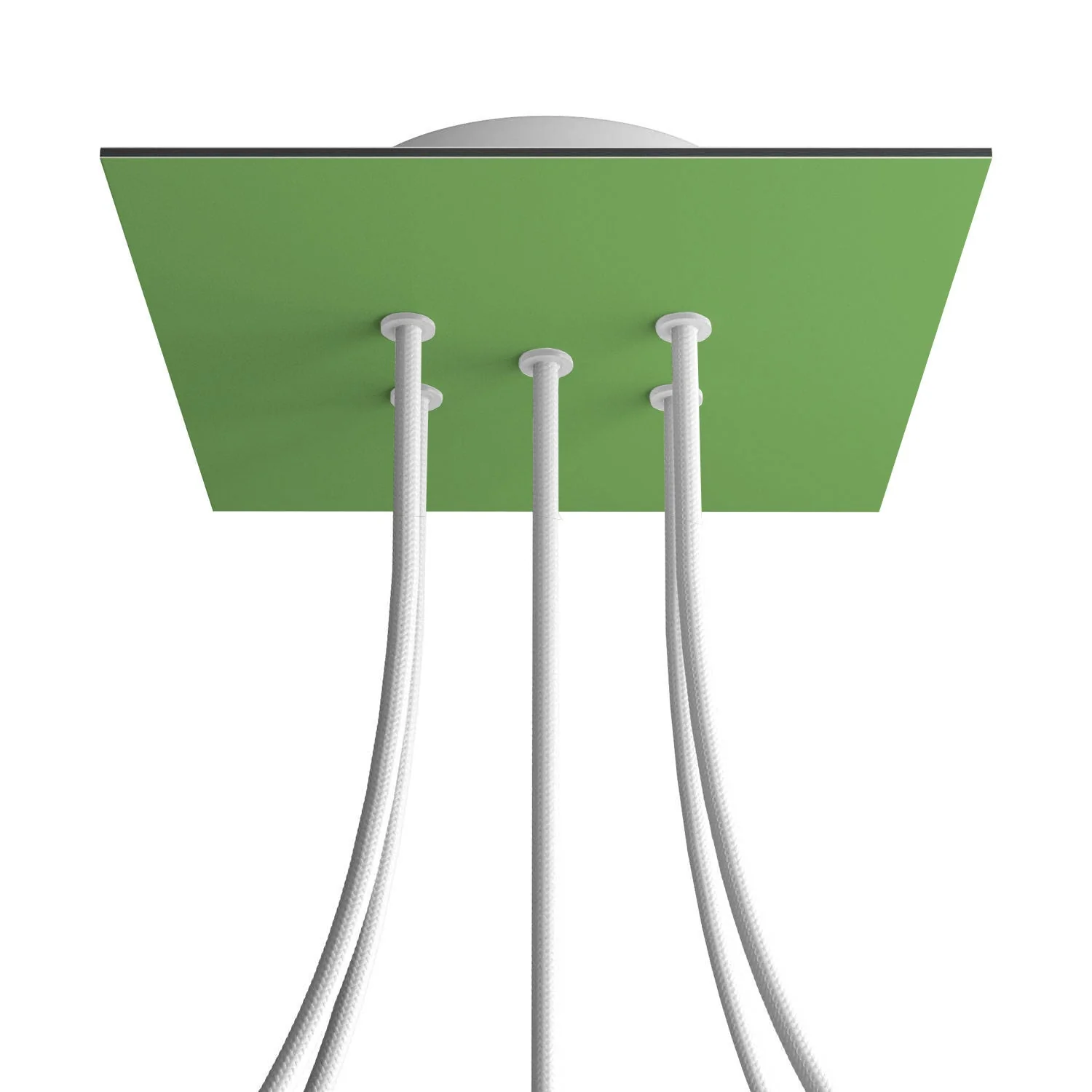 Rose-One square ceiling rose, 200 mm with 5 holes and 4 side holes - Meadow Green