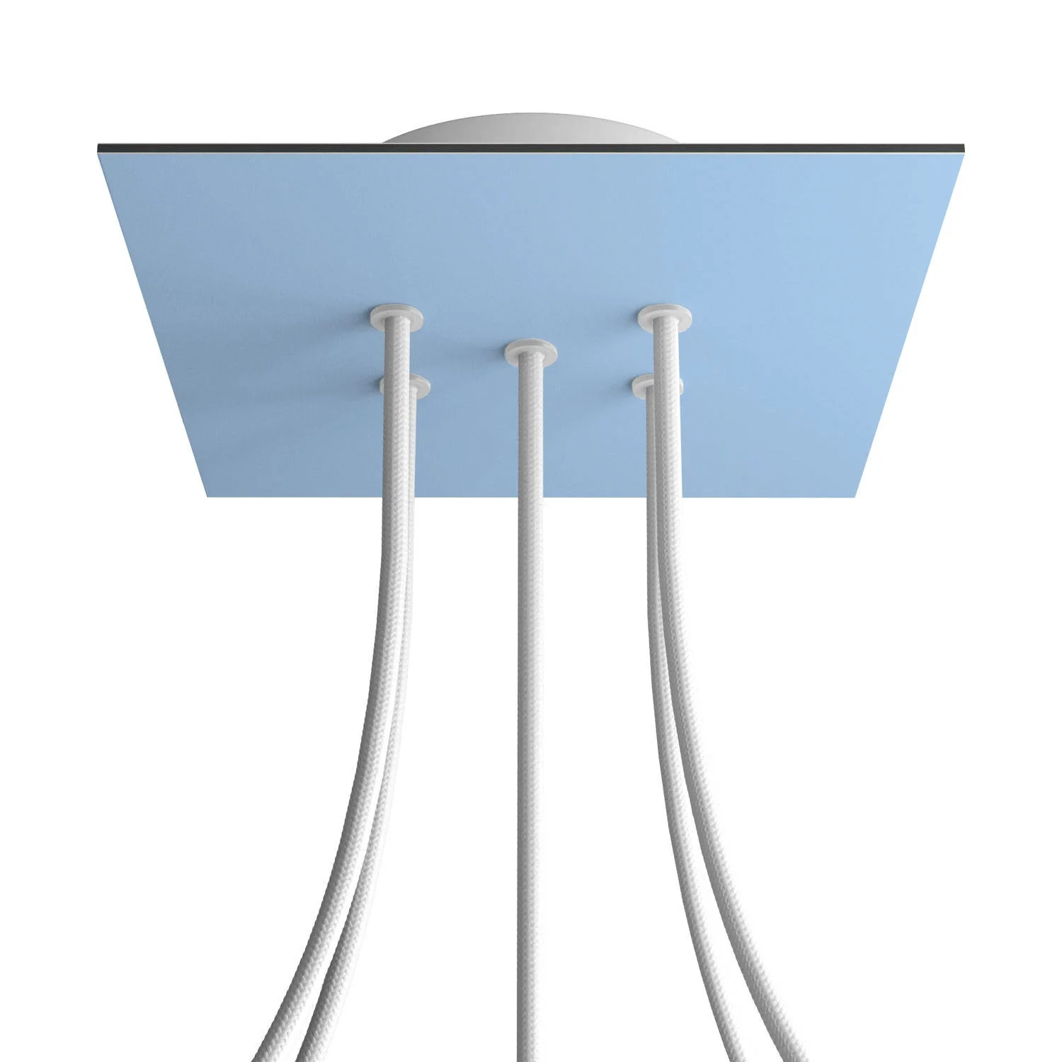 Rose-One square ceiling rose, 200 mm with 5 holes and 4 side holes - Powder blue