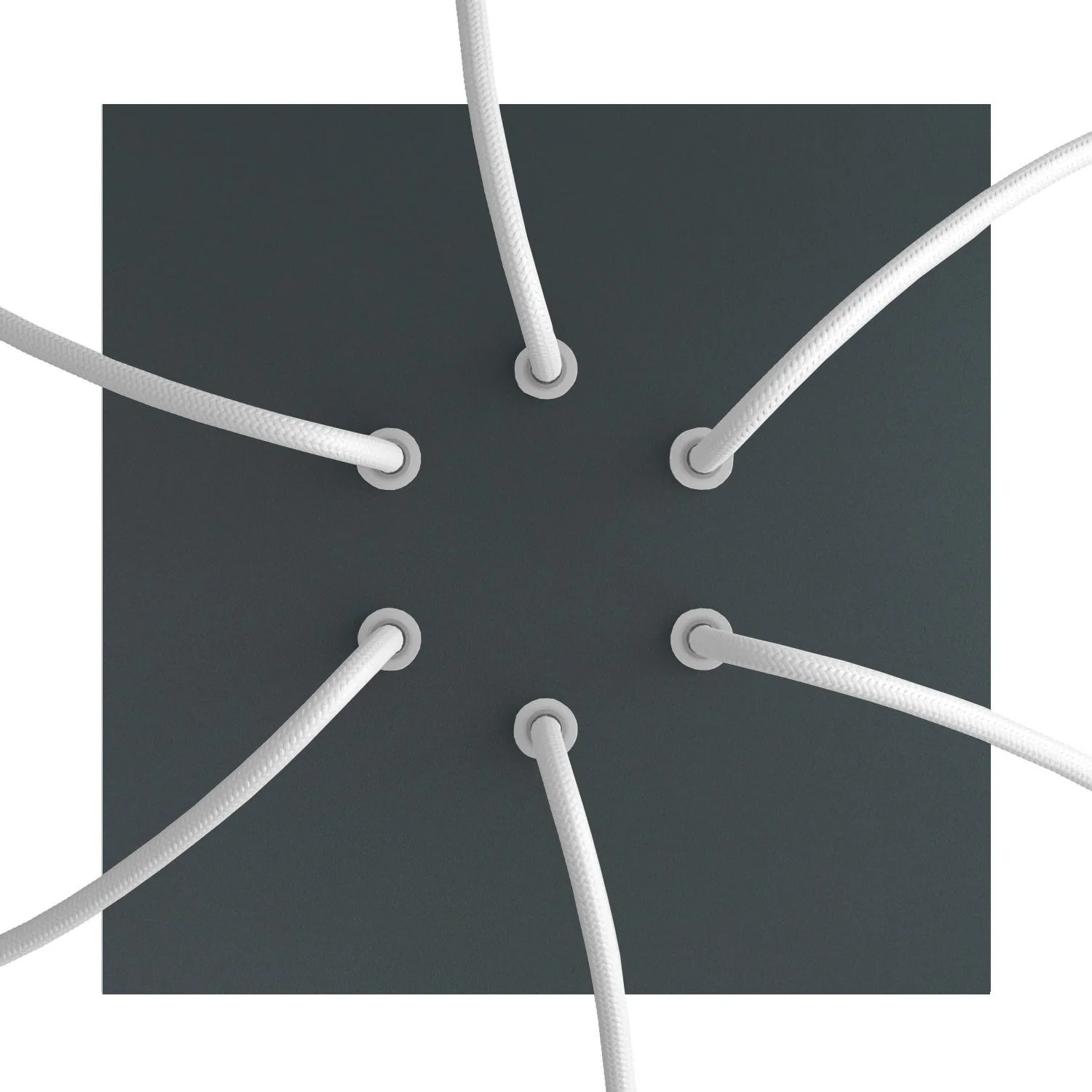 Ceiling rose Rose-One square, 200 mm with 6 holes and 4 side holes - Anthracite - Image 2