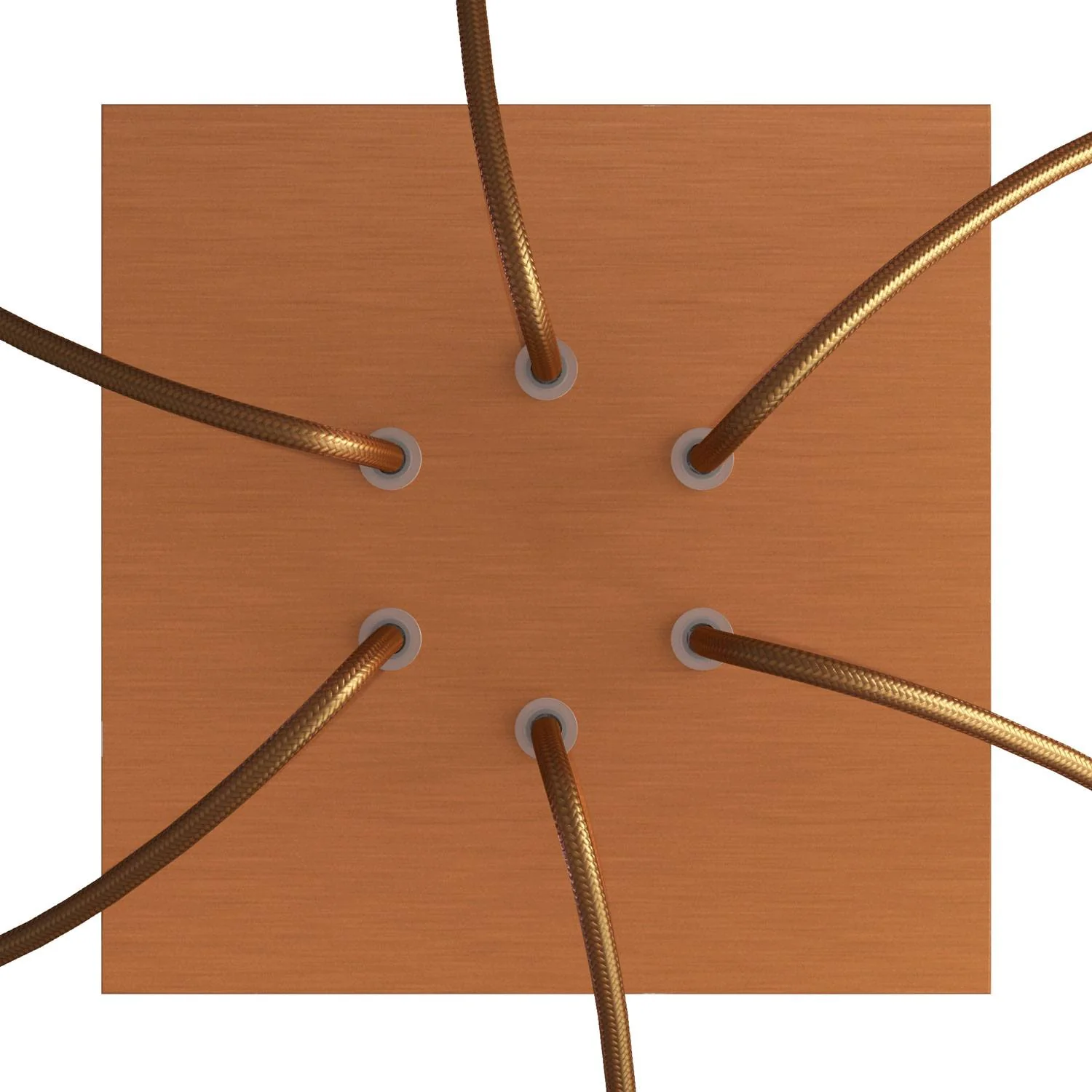 Rose-One square ceiling rose, 200 mm with 6 holes and 4 side holes - Satin copper Dibond - Image 2