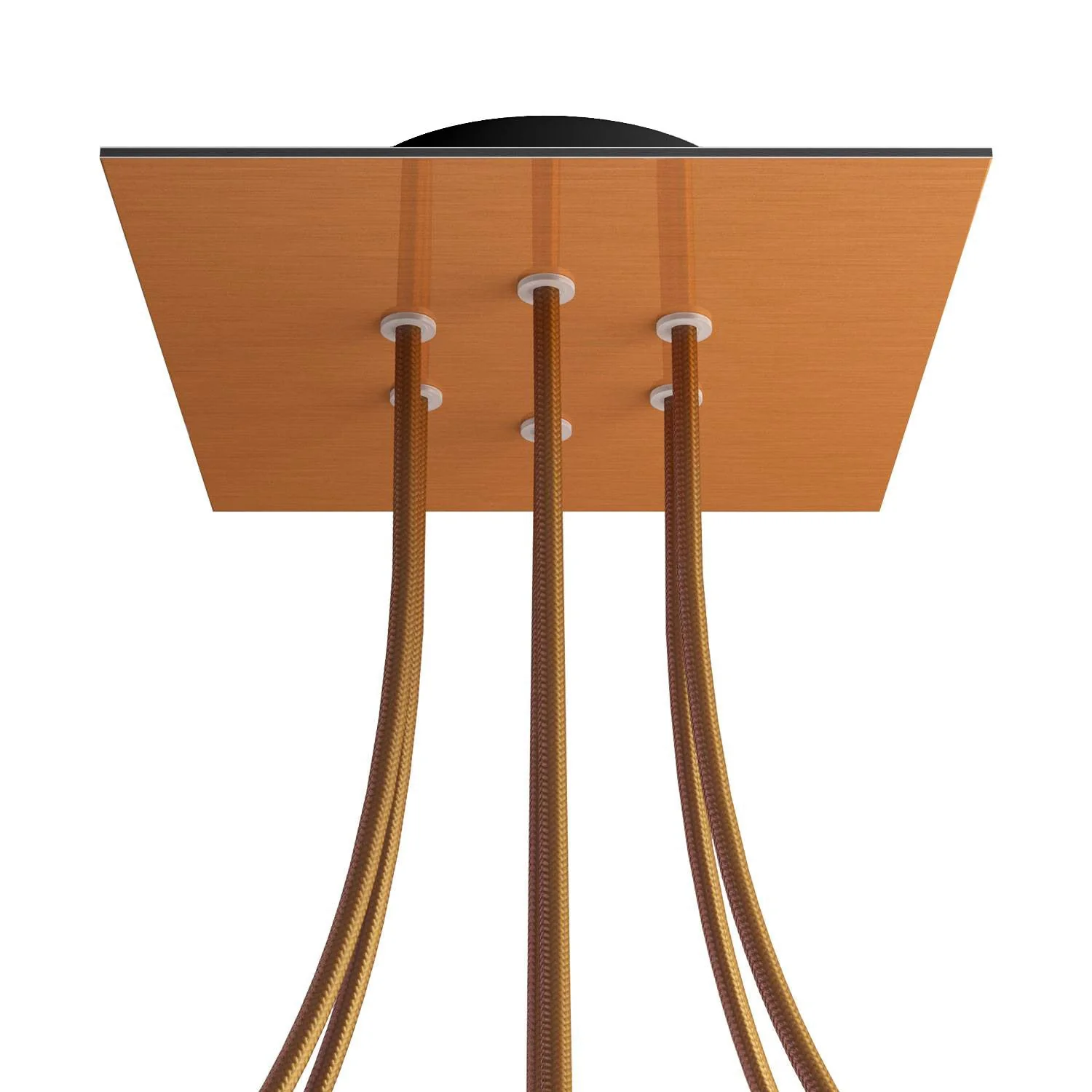 Rose-One square ceiling rose, 200 mm with 6 holes and 4 side holes - Satin copper Dibond - Image 8