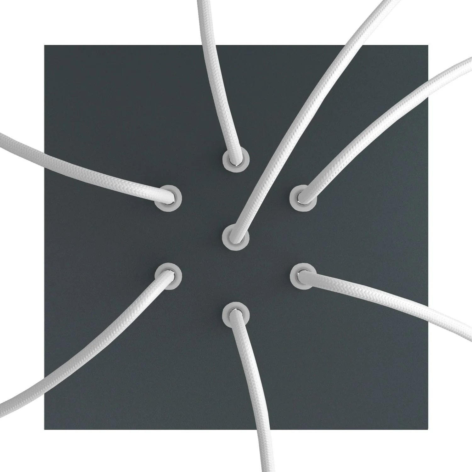 Rose-One square ceiling rose, 200 mm with 7 holes and 4 side holes - Anthracite - Image 2
