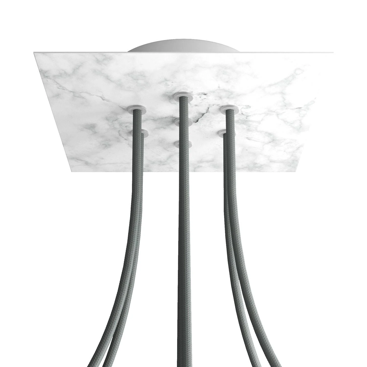 Rose-One square ceiling rose, 200 mm with 7 holes and 4 side holes - Carrara Marble