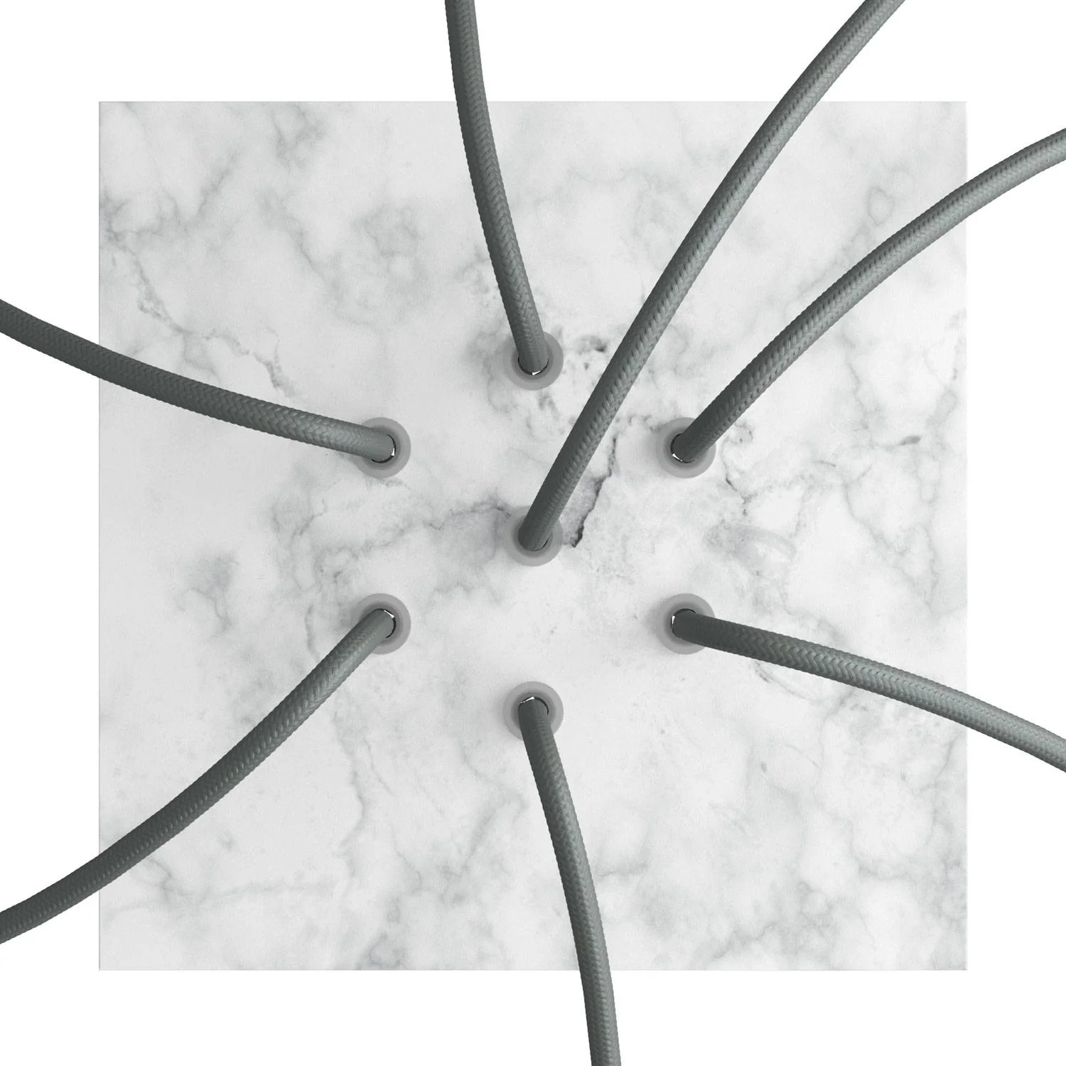 Rose-One square ceiling rose, 200 mm with 7 holes and 4 side holes - Carrara Marble - Image 2