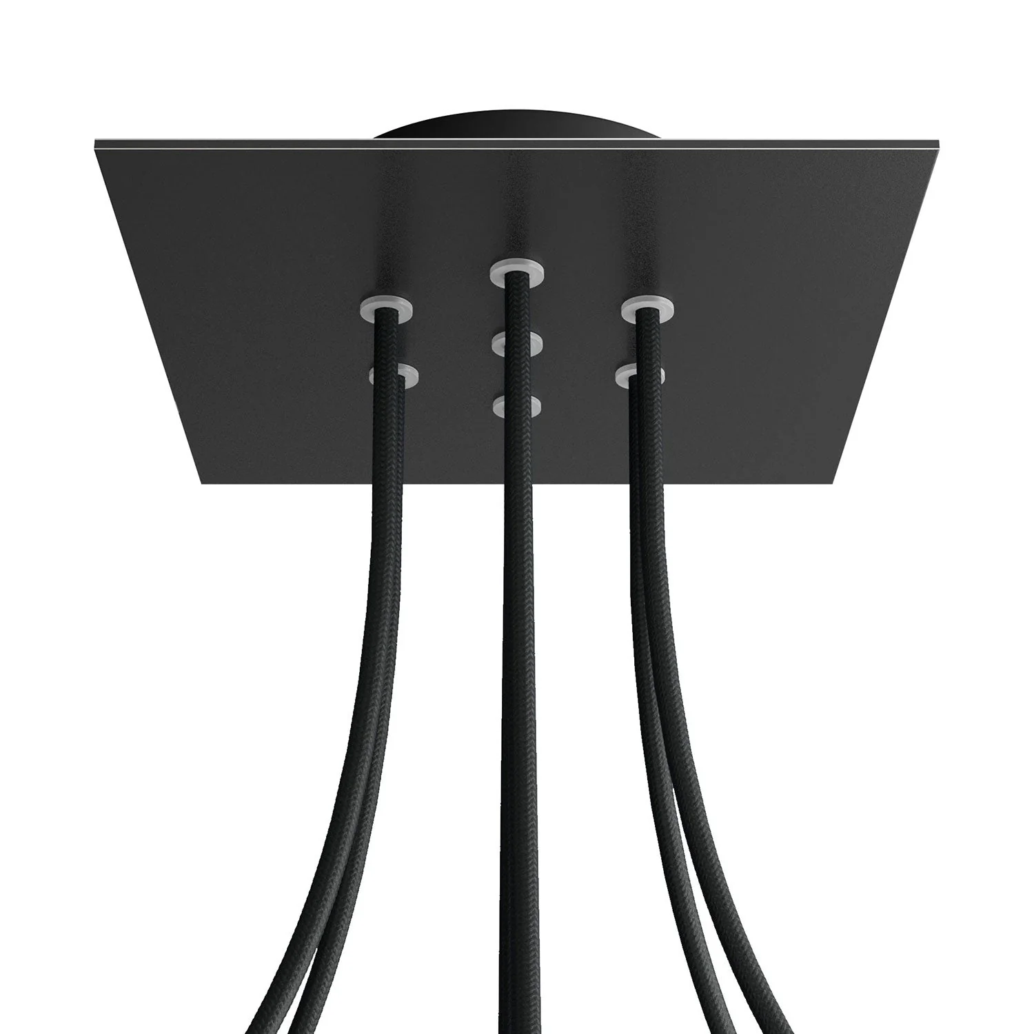 Rose-One square ceiling rose, 200 mm with 7 holes and 4 side holes - Matte black - Image 8