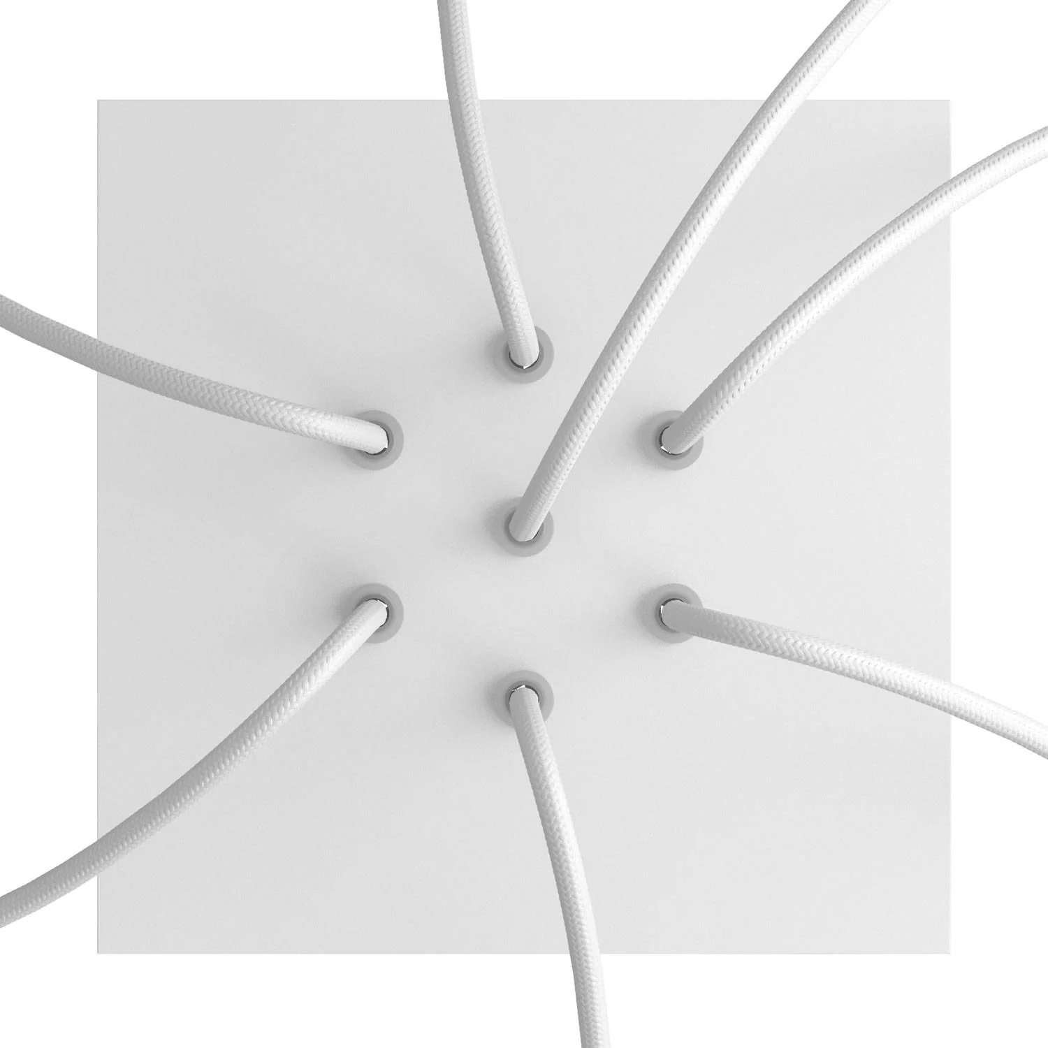 Rose-One square ceiling rose, 200 mm with 7 holes and 4 side holes - Matt white - Image 2