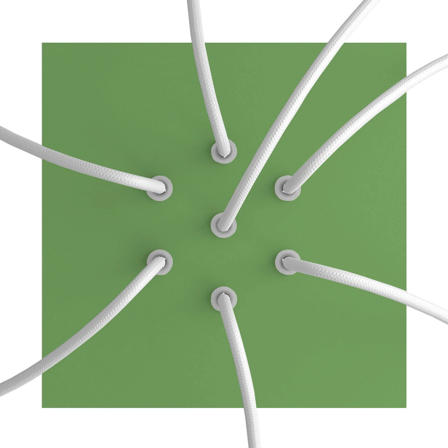Rose-One square ceiling rose, 200 mm with 7 holes and 4 side holes - Meadow green - Image 2