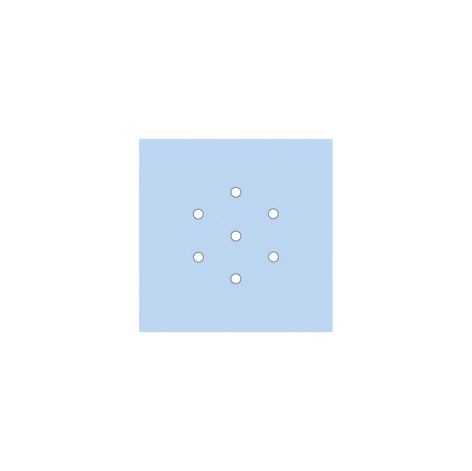 Rose-One square ceiling rose, 200 mm with 7 holes and 4 side holes - Sugar paper blue - Image 3