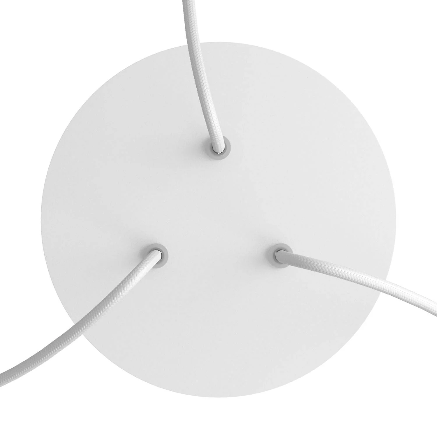 Rose-One round ceiling rose, 200 mm diameter with 3 holes and 4 side holes - Matt white - Image 2