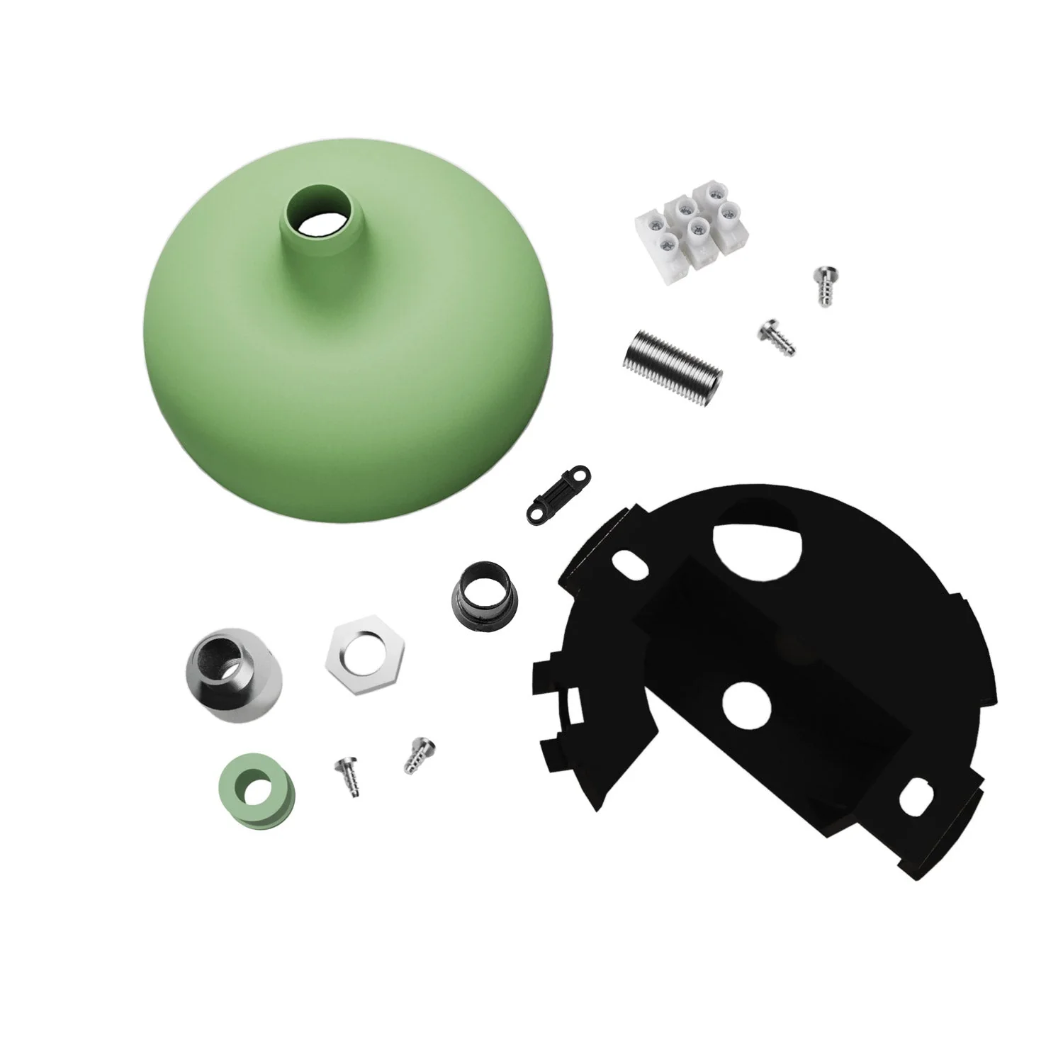 Silicone ceiling rose kit with central hole and preparation for side hole - Meadow green - Image 2
