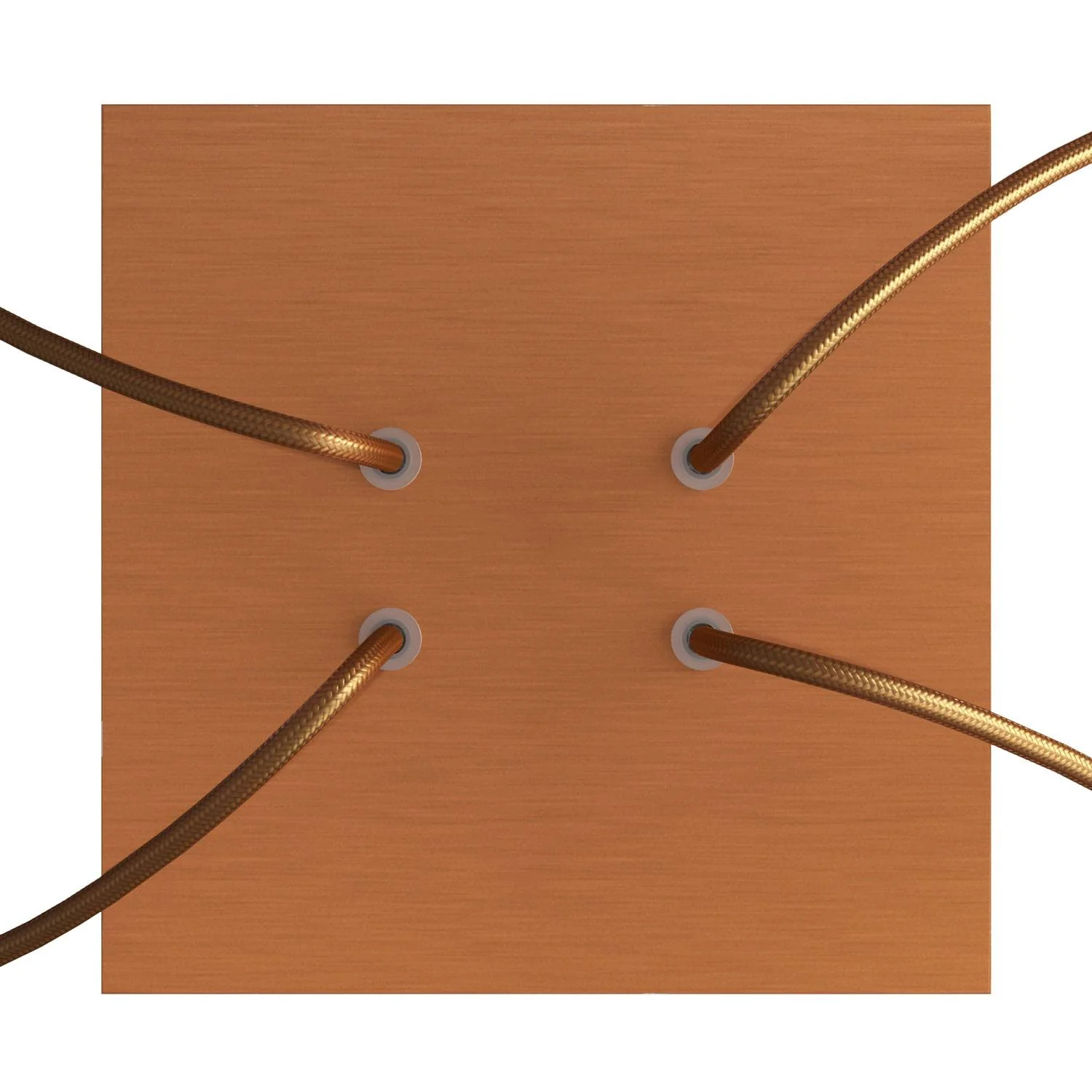 Ceiling rose Rose-One square, 200 mm with 4 holes and 4 side holes - Brushed Copper Dibond - Image 2