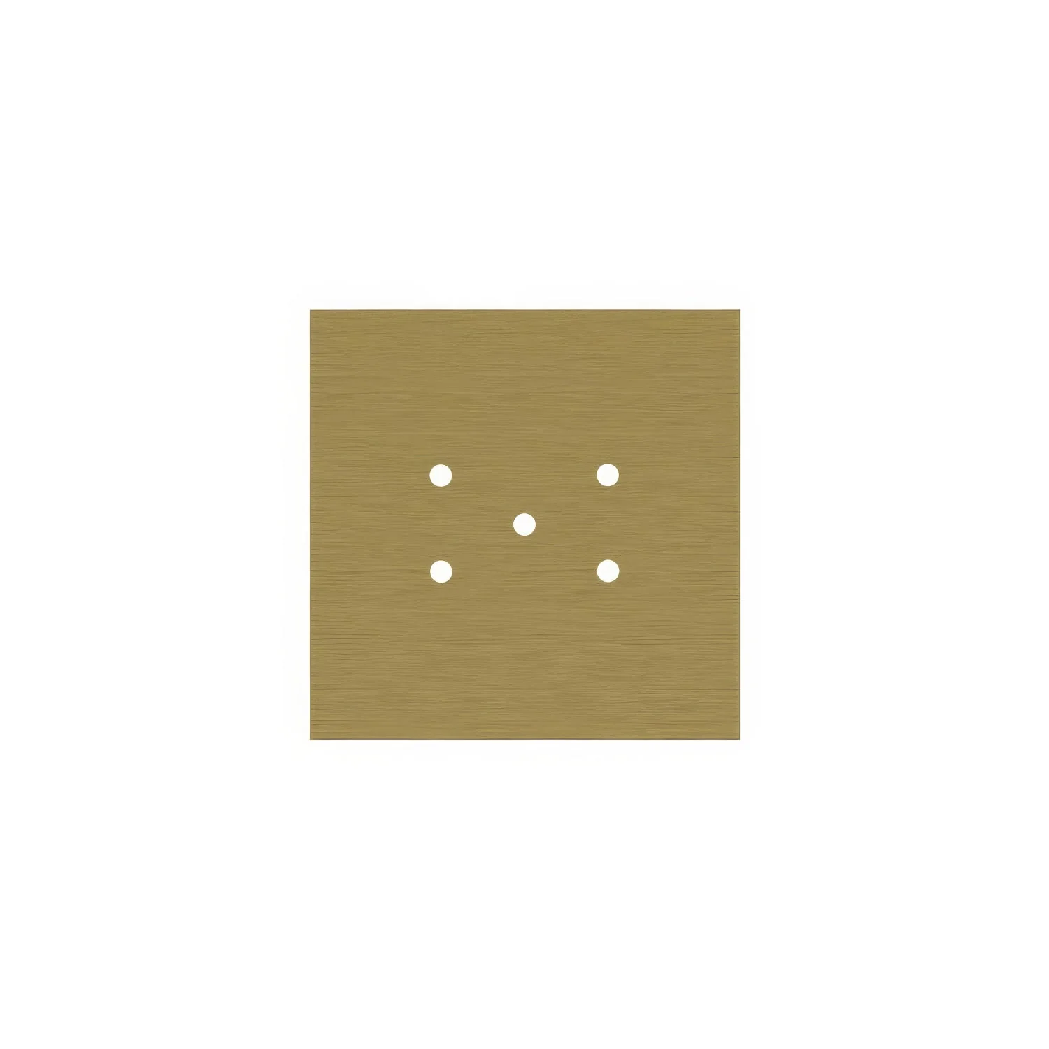 Rose-One square ceiling rose, 200 mm with 5 holes and 4 side holes - Satin brass Dibond - Image 3