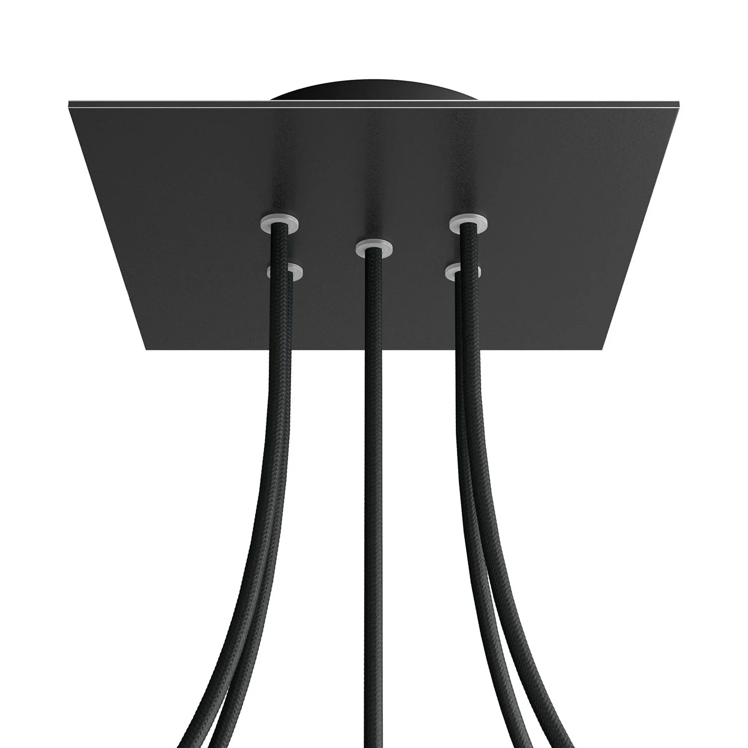 Ceiling rose Rose-One square, 200 mm with 5 holes and 4 side holes - Matt black - Image 8