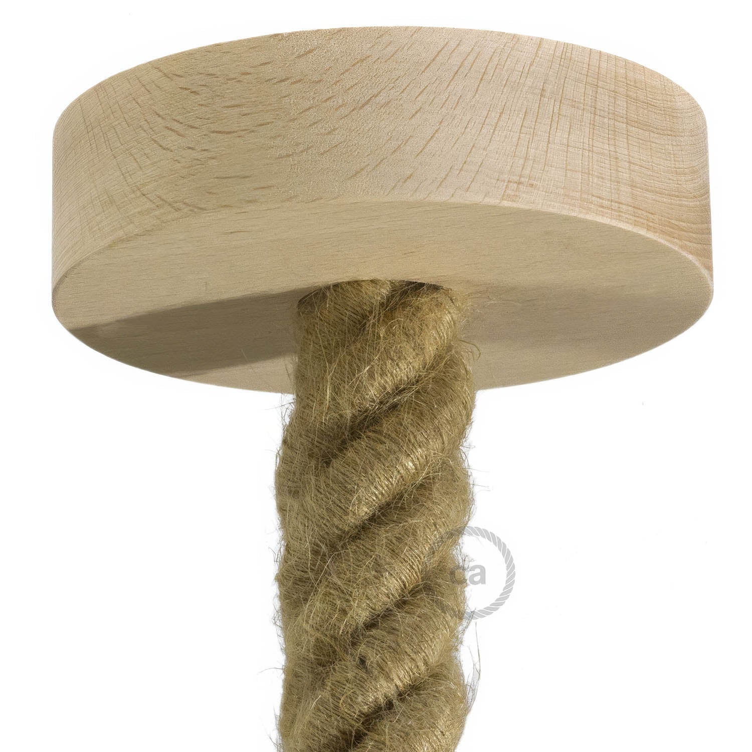Wooden ceiling rose kit for 3XL cord - Neutral