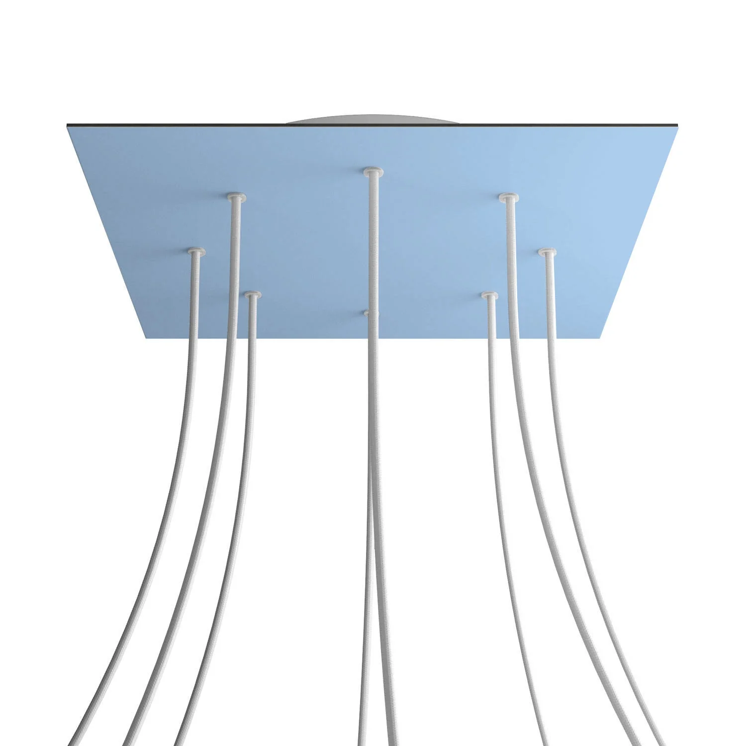 XXL Rose-One square ceiling rose, 400 mm with 8 holes and 4 side holes - Powder blue