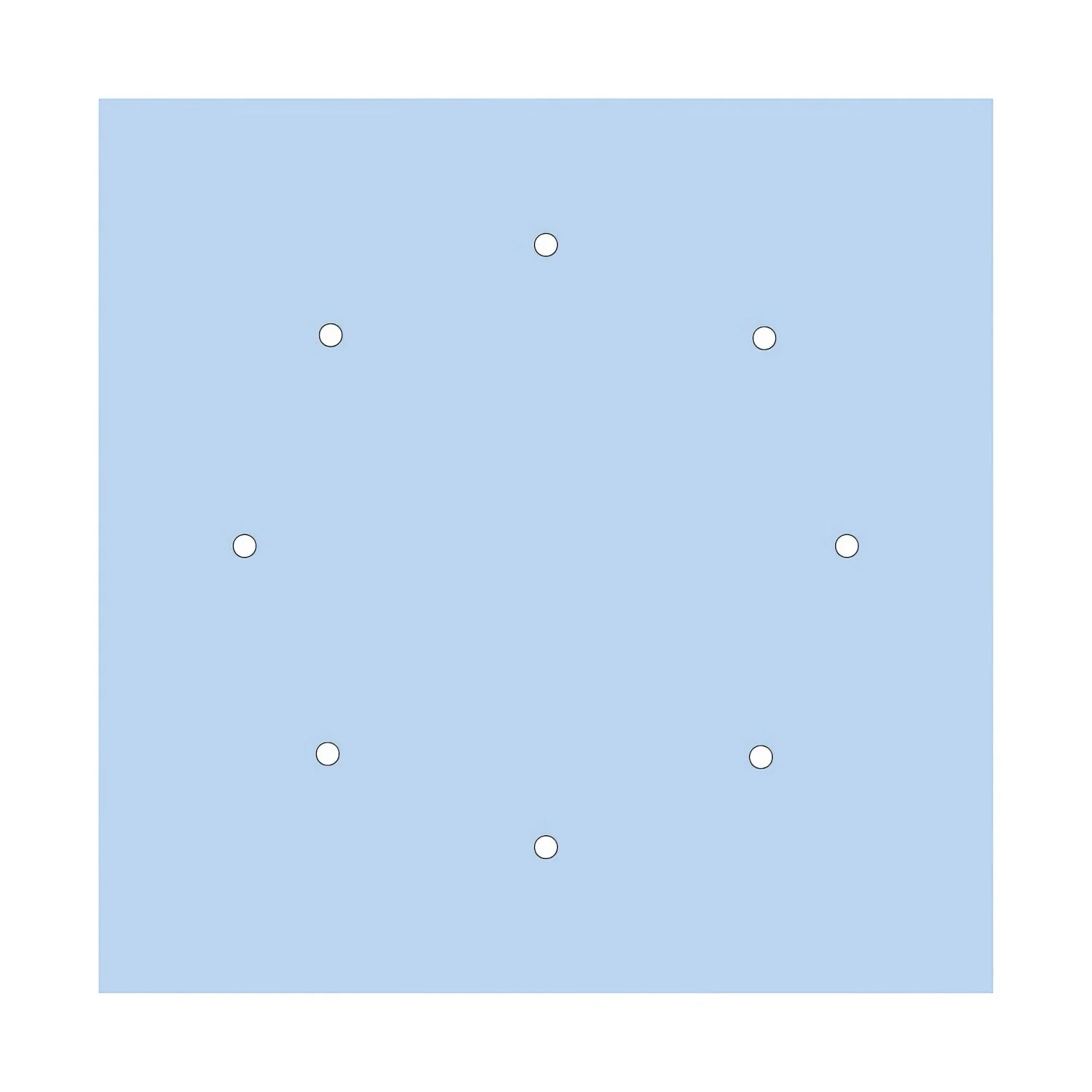 XXL Rose-One square ceiling rose, 400 mm with 8 holes and 4 side holes - Powder blue - Image 3